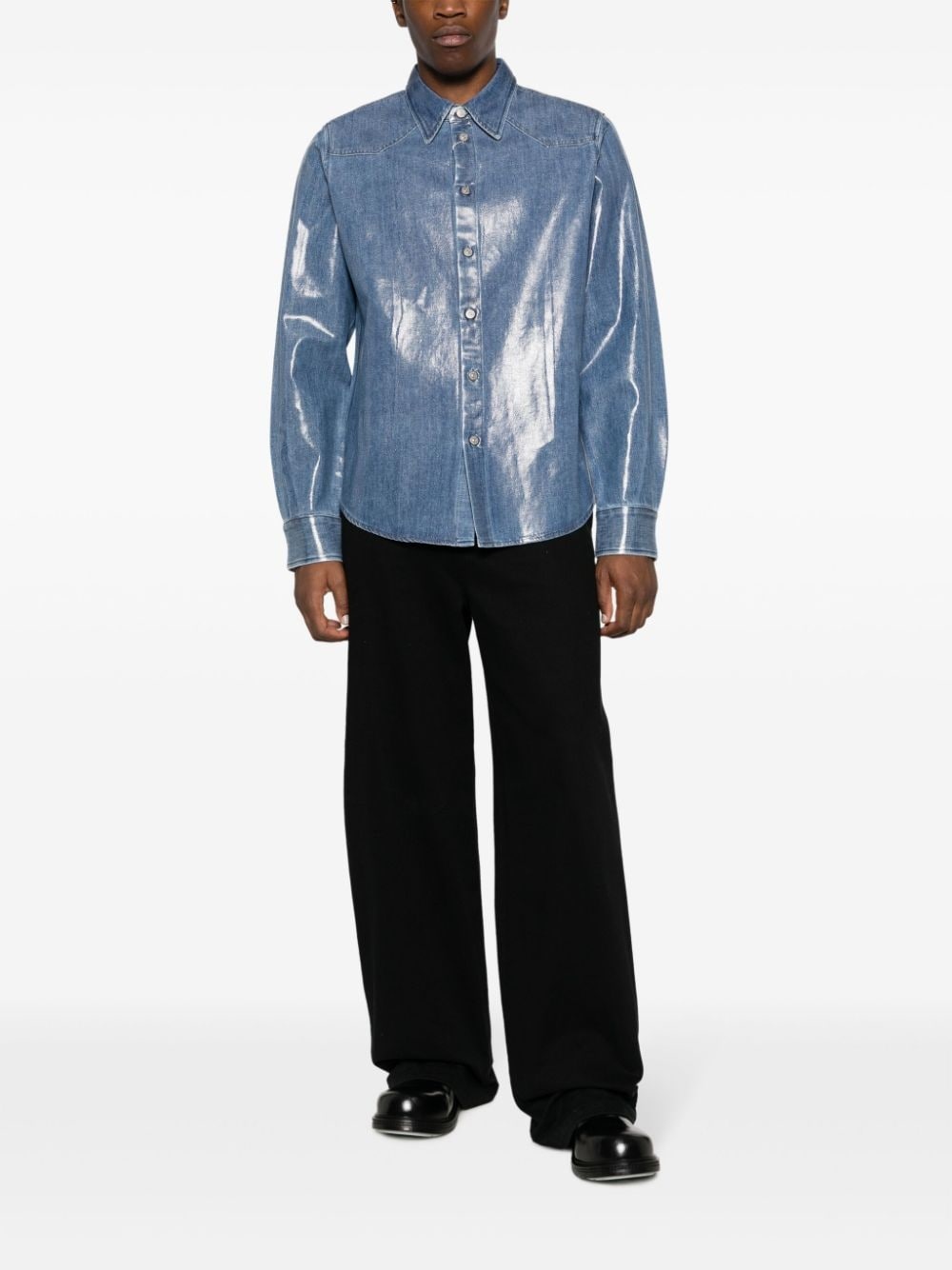 button-up denim shirt - 2
