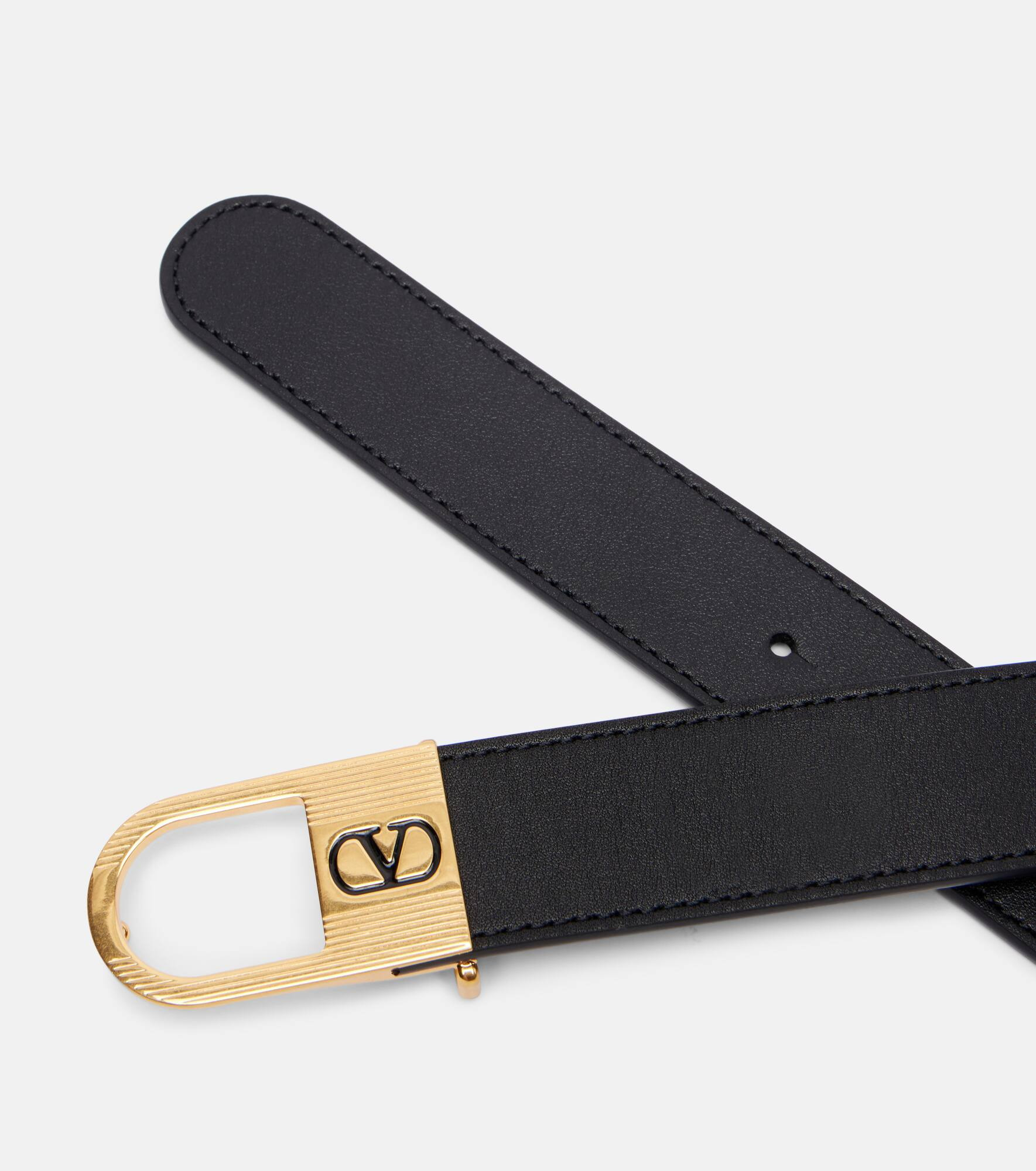 VLogo leather belt - 3