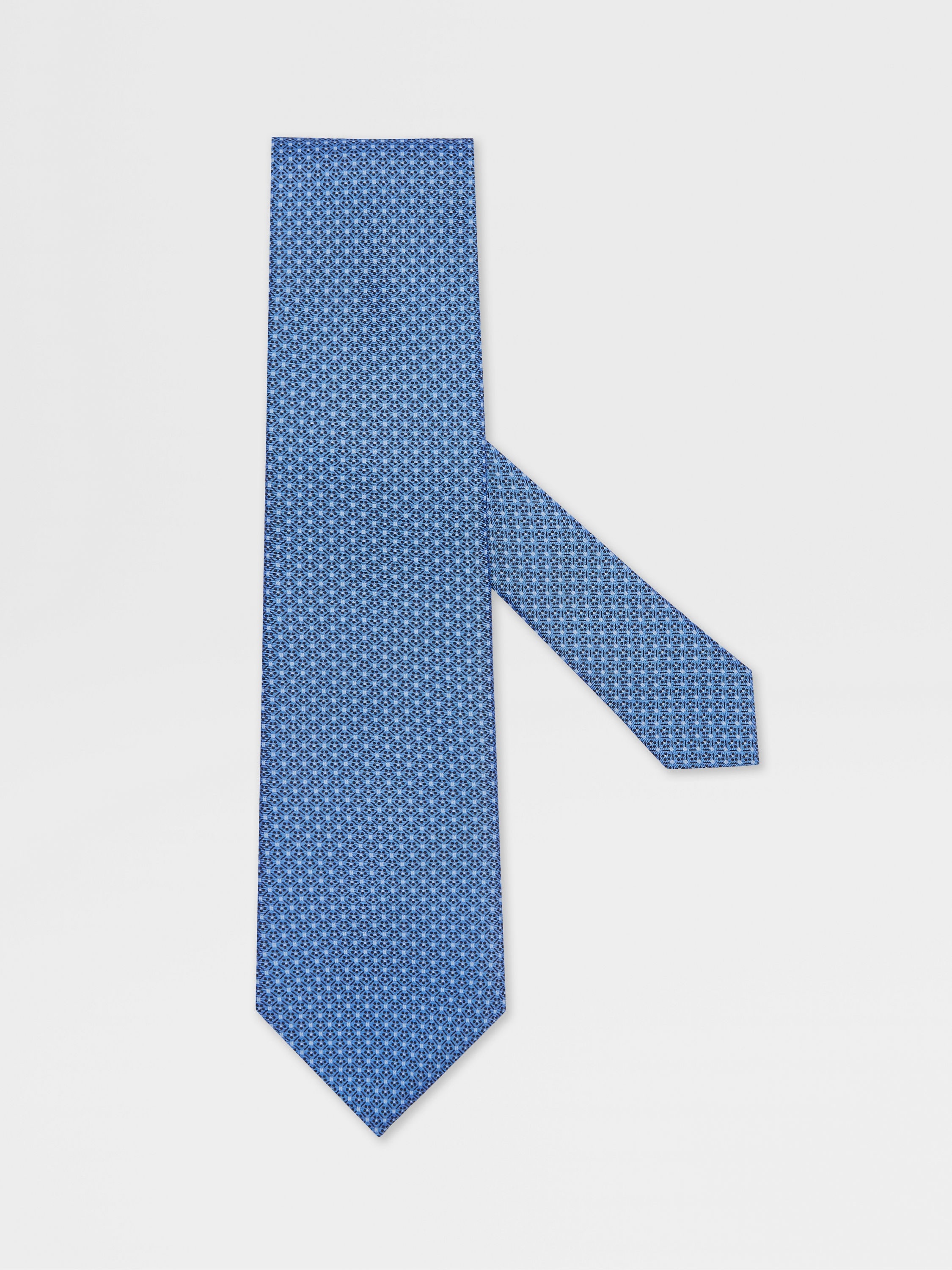 DARK BLUE SILK TIE - 1