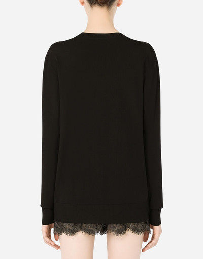 Dolce & Gabbana Viscose sweater with crystal DG embellishment outlook