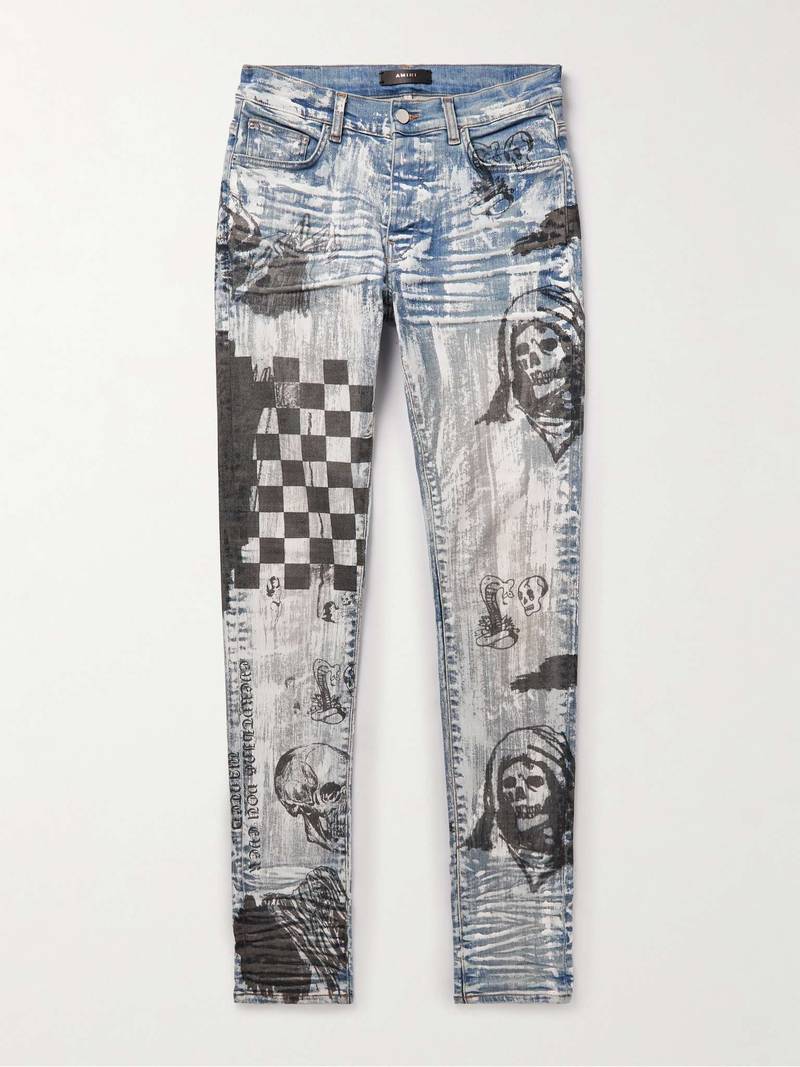 + Wes Lang Skinny-Fit Printed Jeans - 1