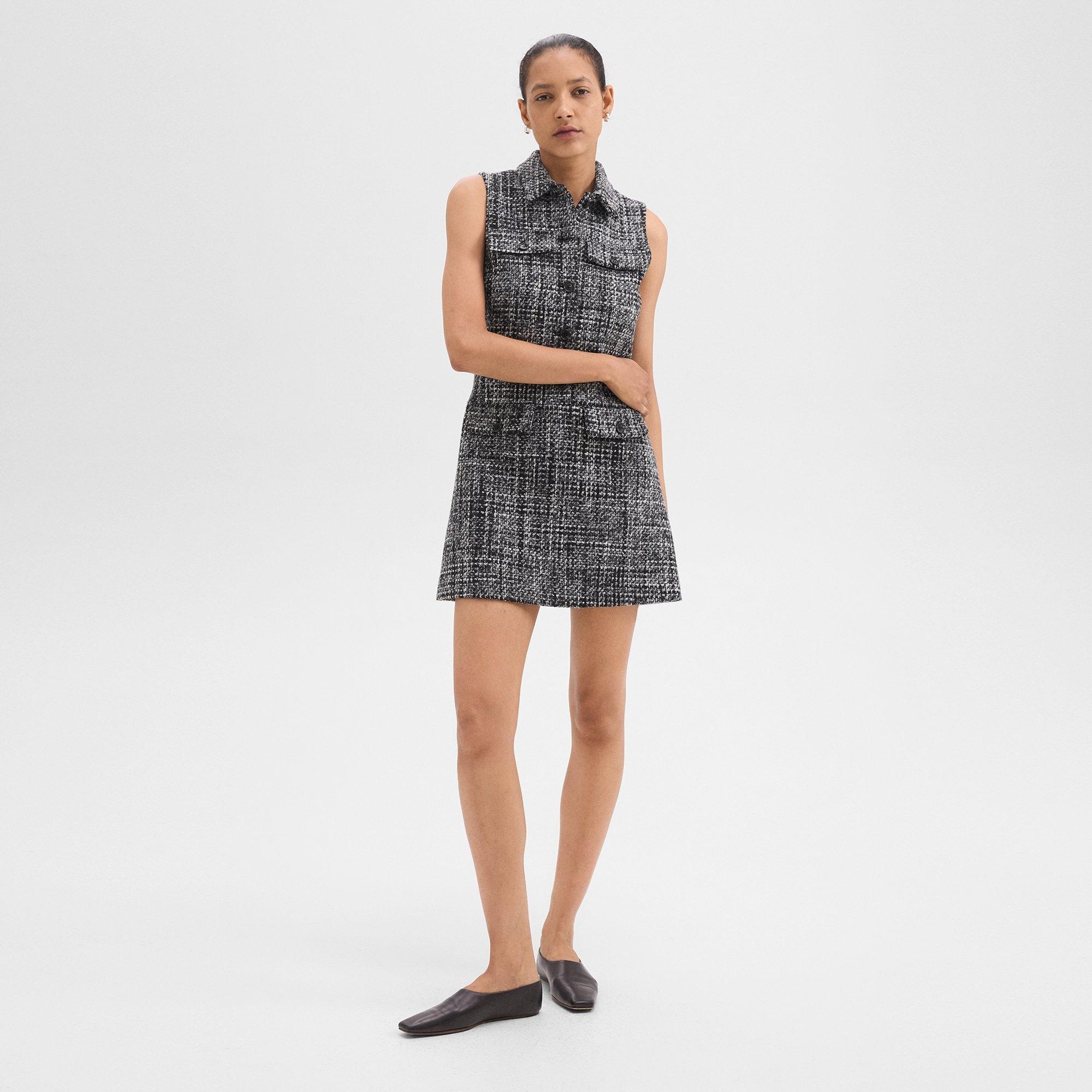 Military Mini Dress in Mélange Tweed - 2