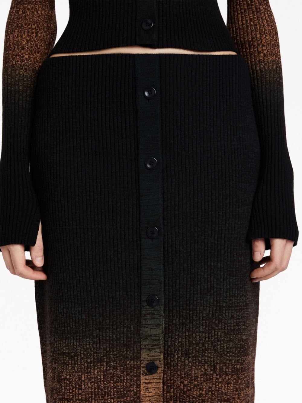 gradient-effect knitted midi skirt - 5