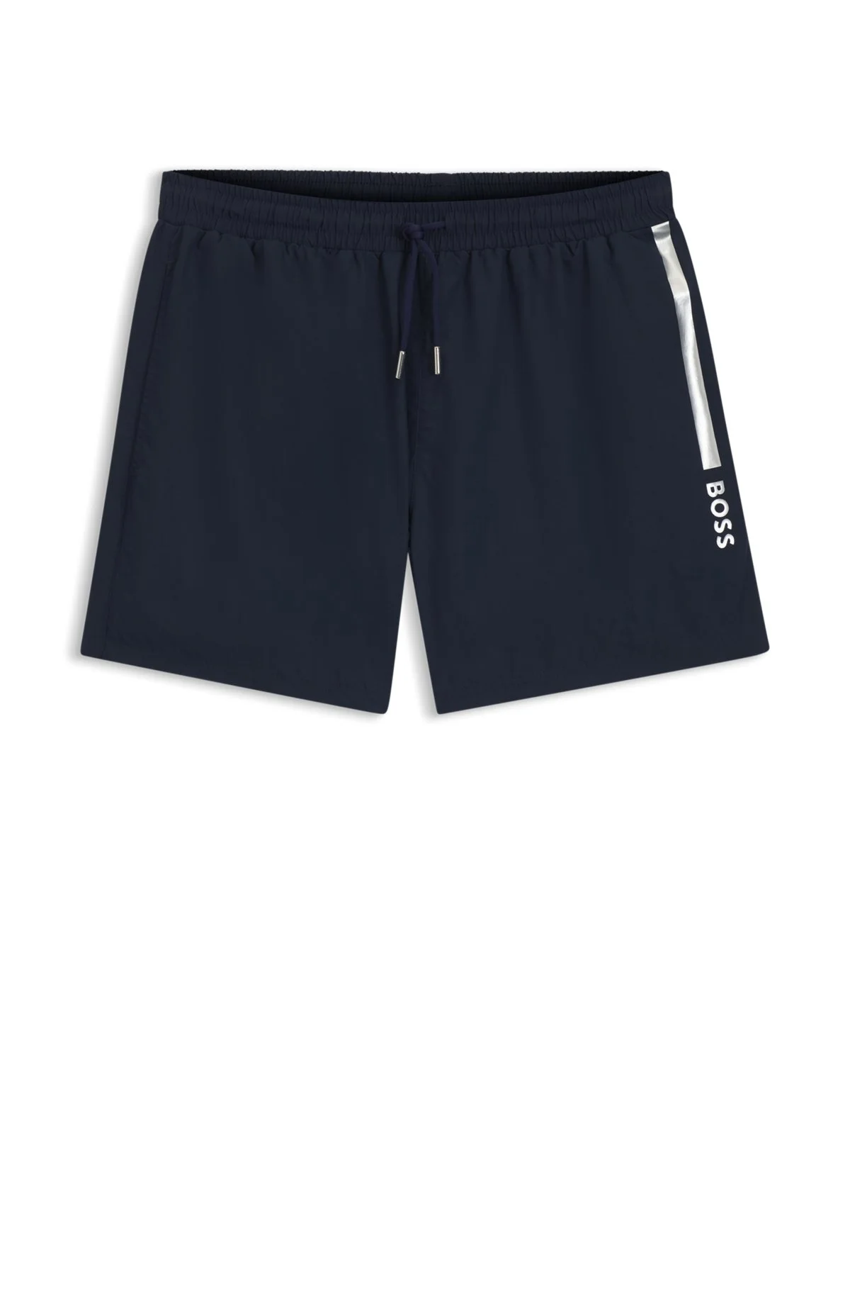 SWIM SHORTS WITH FOIL-PRINTED LOGO AND STRIPE - 1