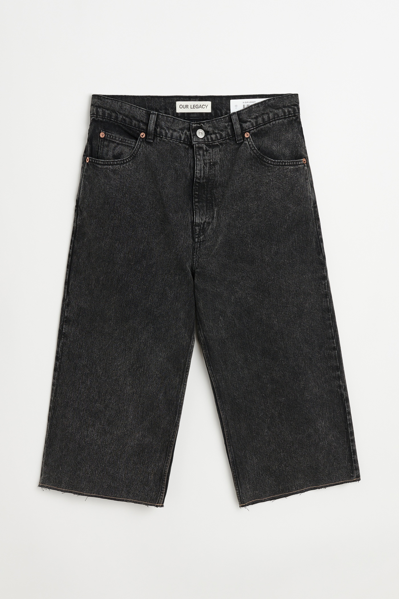 Capri Cut Overdyed Black Chain Twill - 1