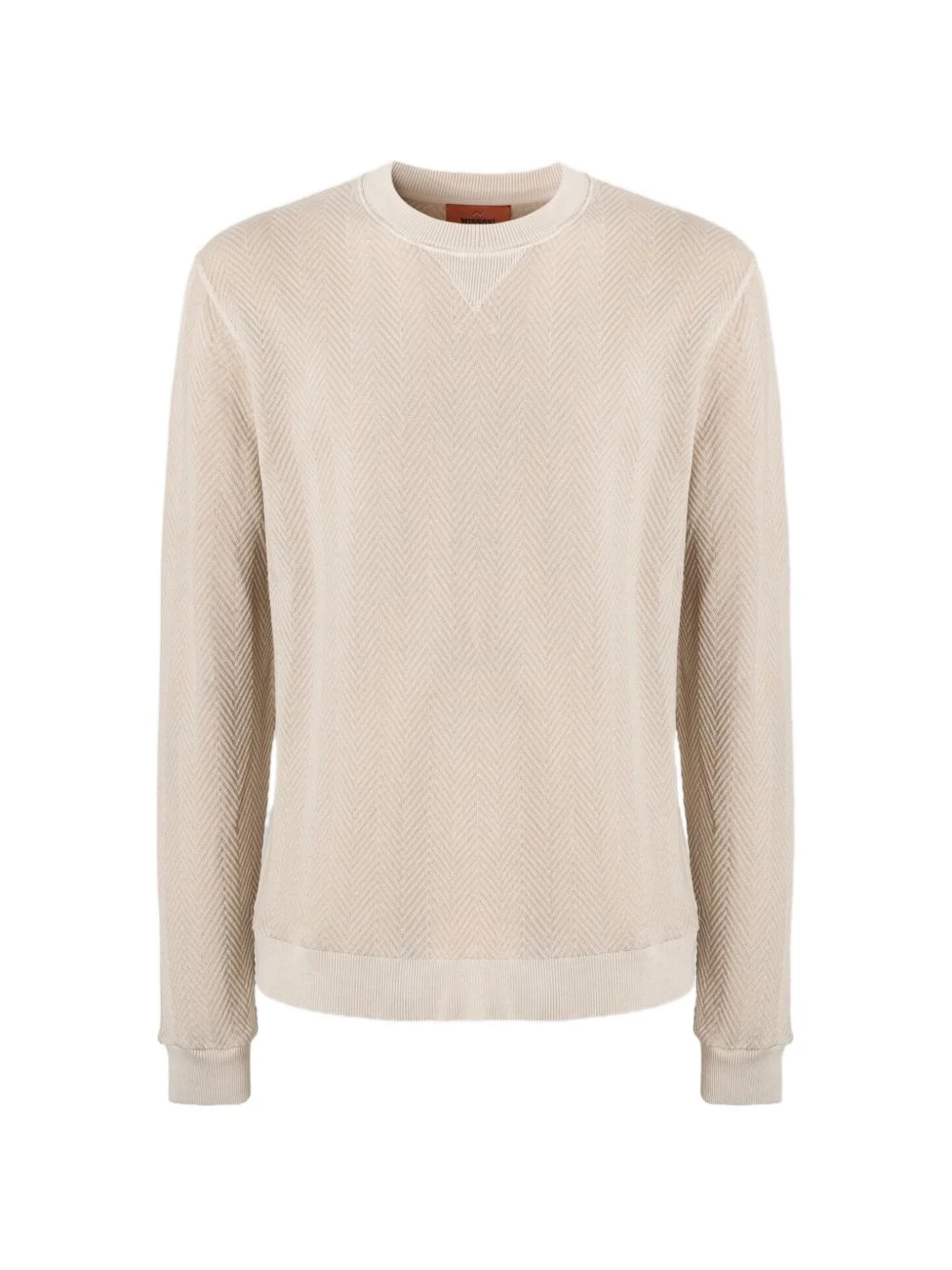 herringbone-pattern crew-neck sweater - 1