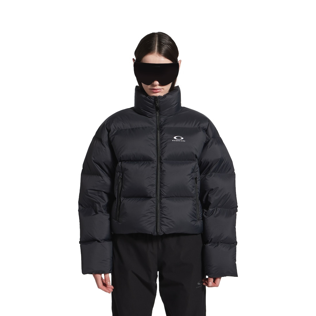 Women's Cropped Puffer in Black - 5