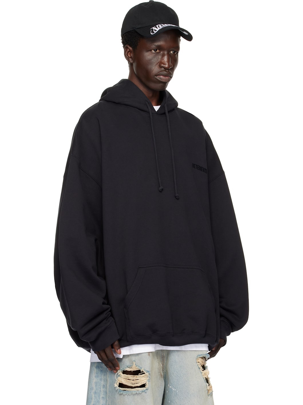 Black Embroidered Logo Hoodie - 2