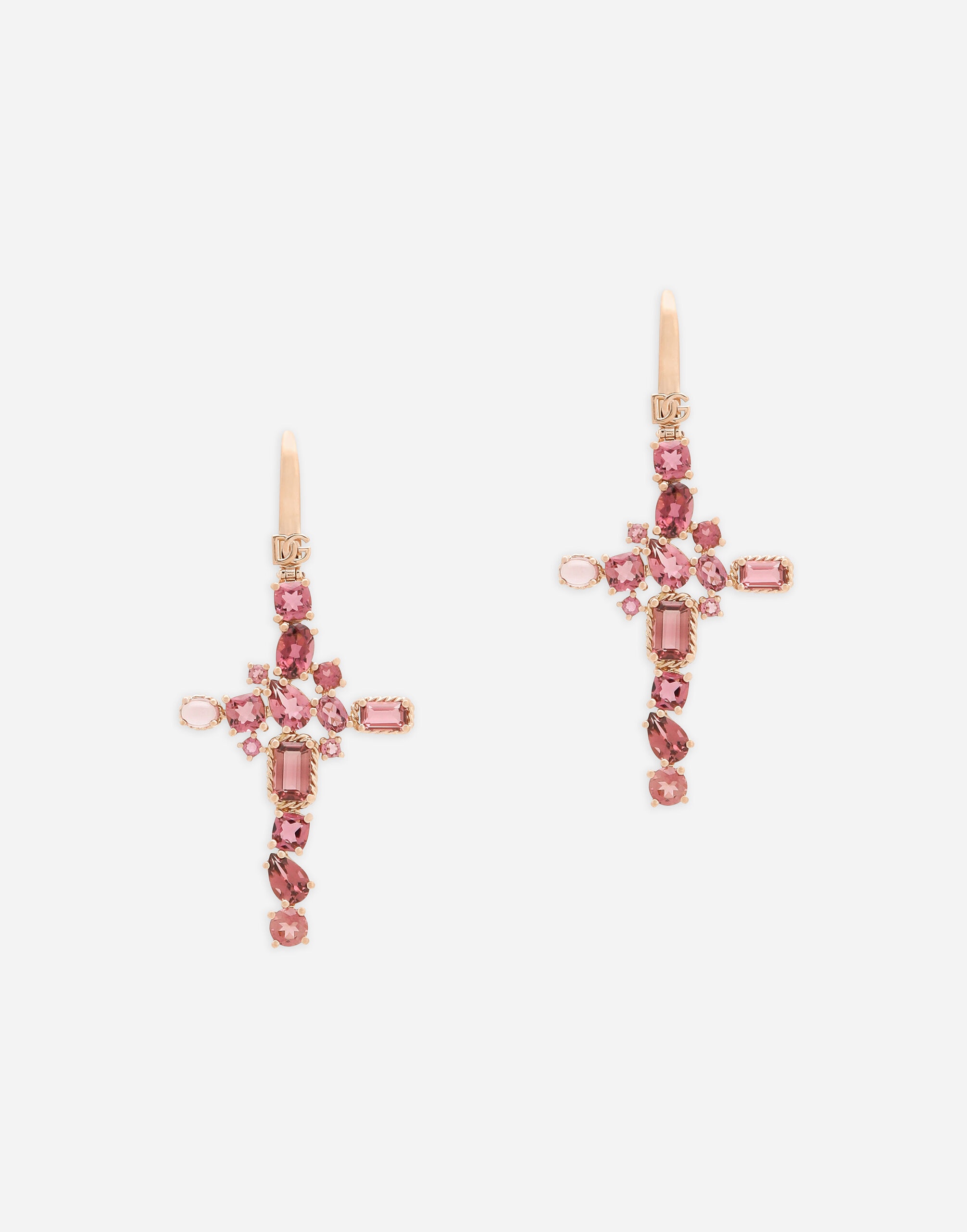 Anna earrings in red gold 18kt with pink tourmalines - 1