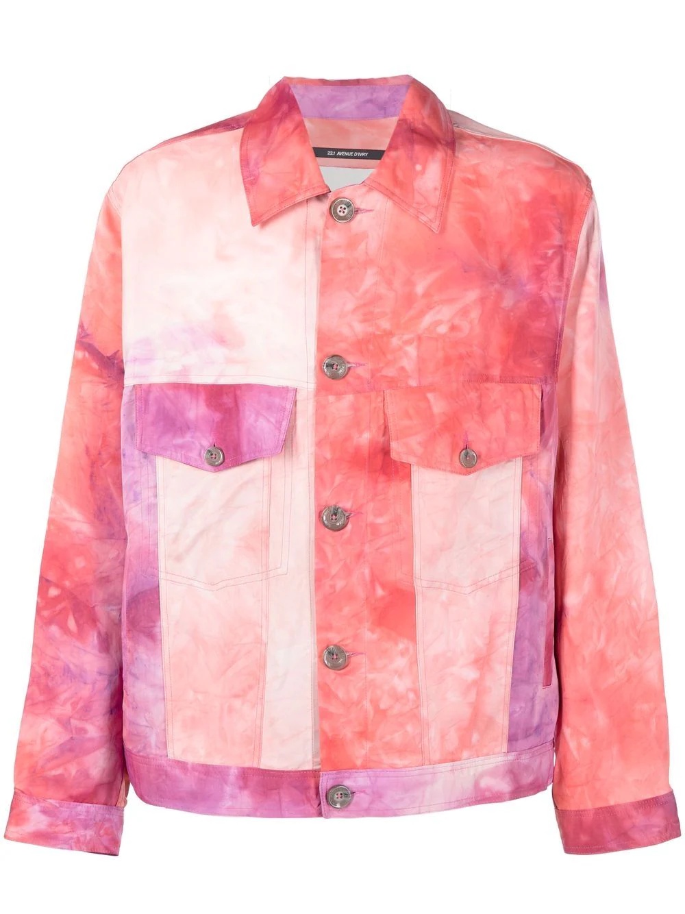 colour-block tie-dye jacket - 1