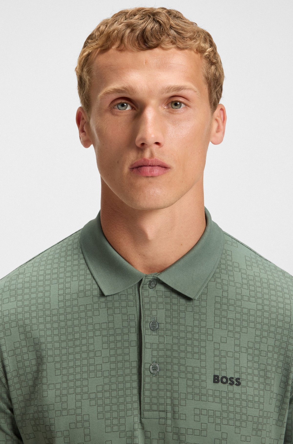 COTTON-PIQUÉ POLO SHIRT WITH ALL-OVER PRINT - 3