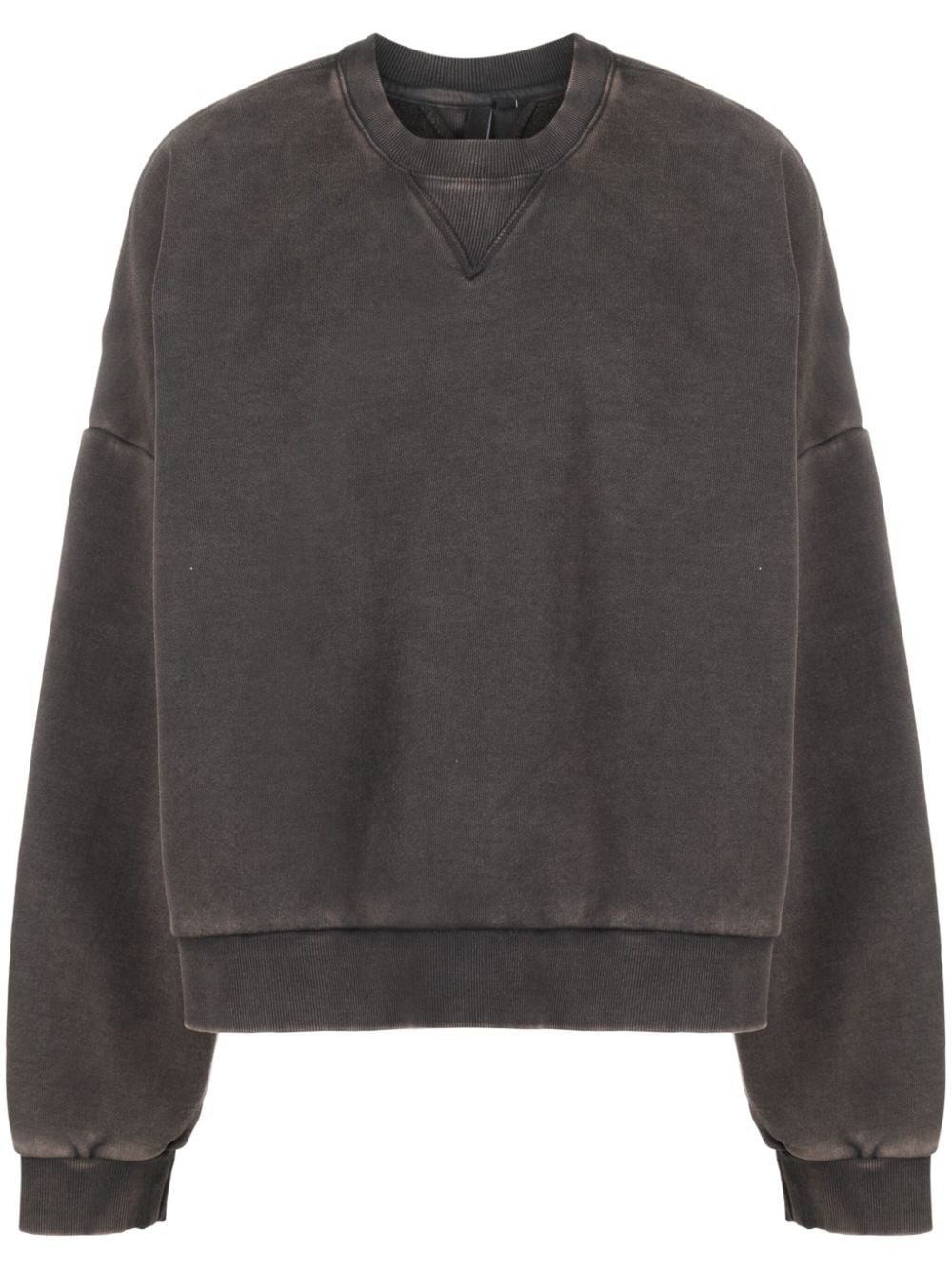 mélange-effect cotton sweatshirt - 1