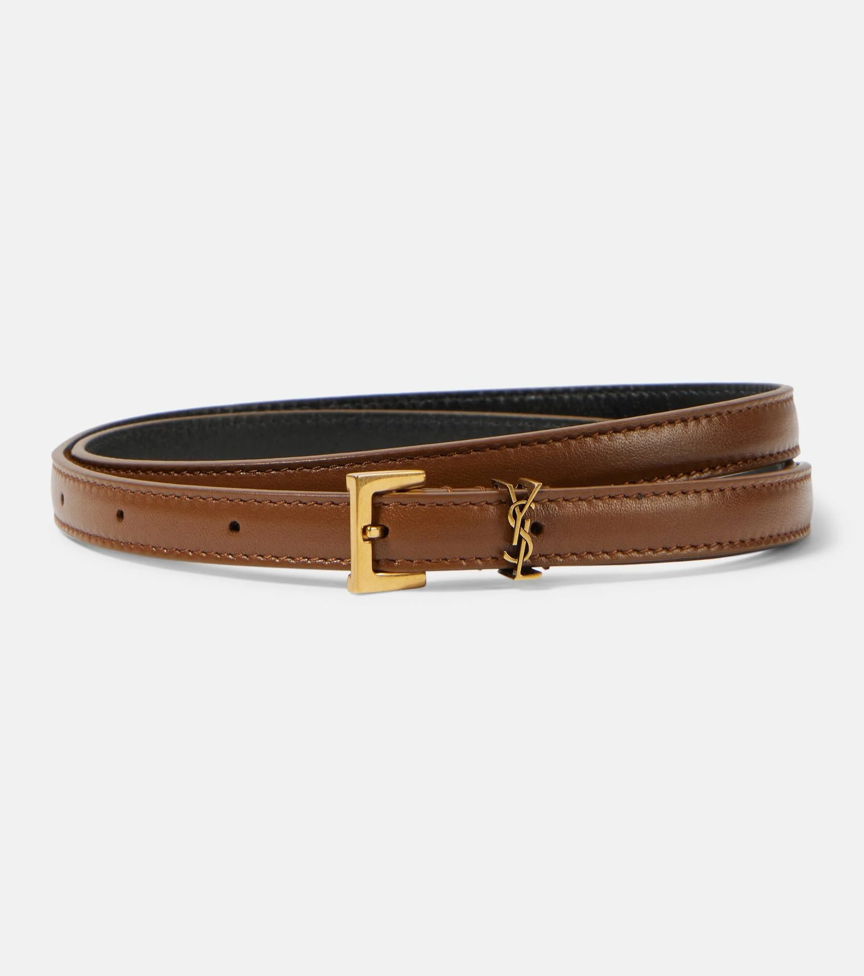 Cassandre extra-slim leather belt - 1