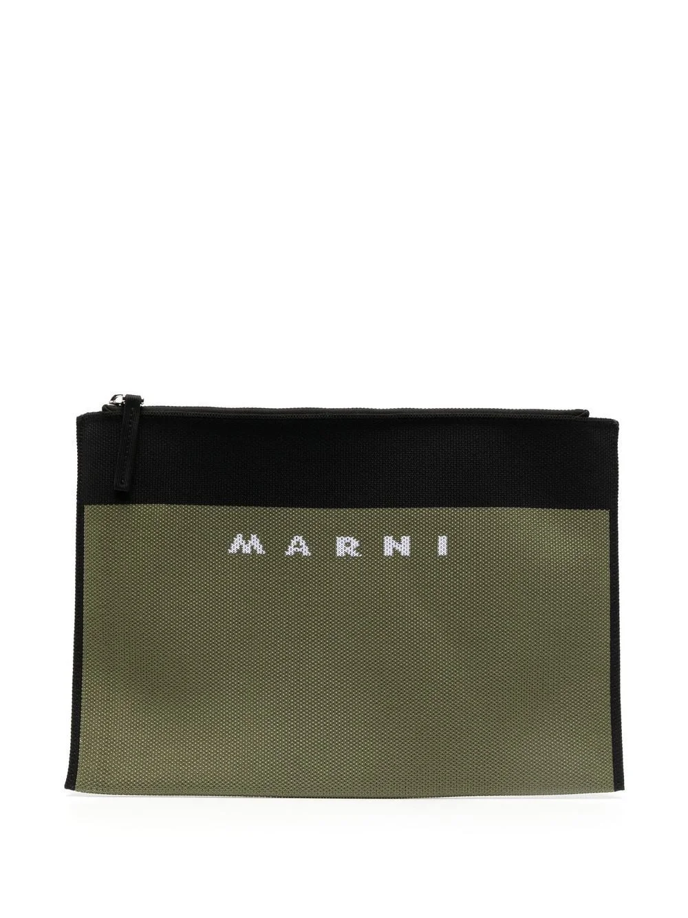 logo-jacquard clutch bag - 1