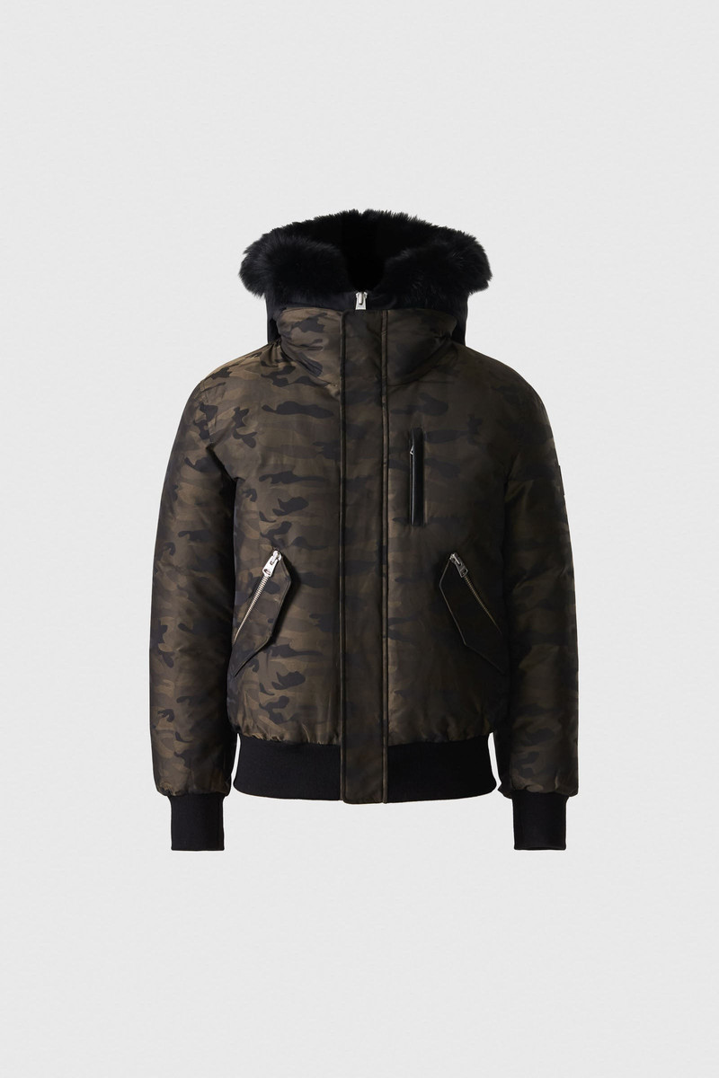 DIXON-JCZ 2-in-1 Camo Down Bomber With Shearling-Lined Hood 1
