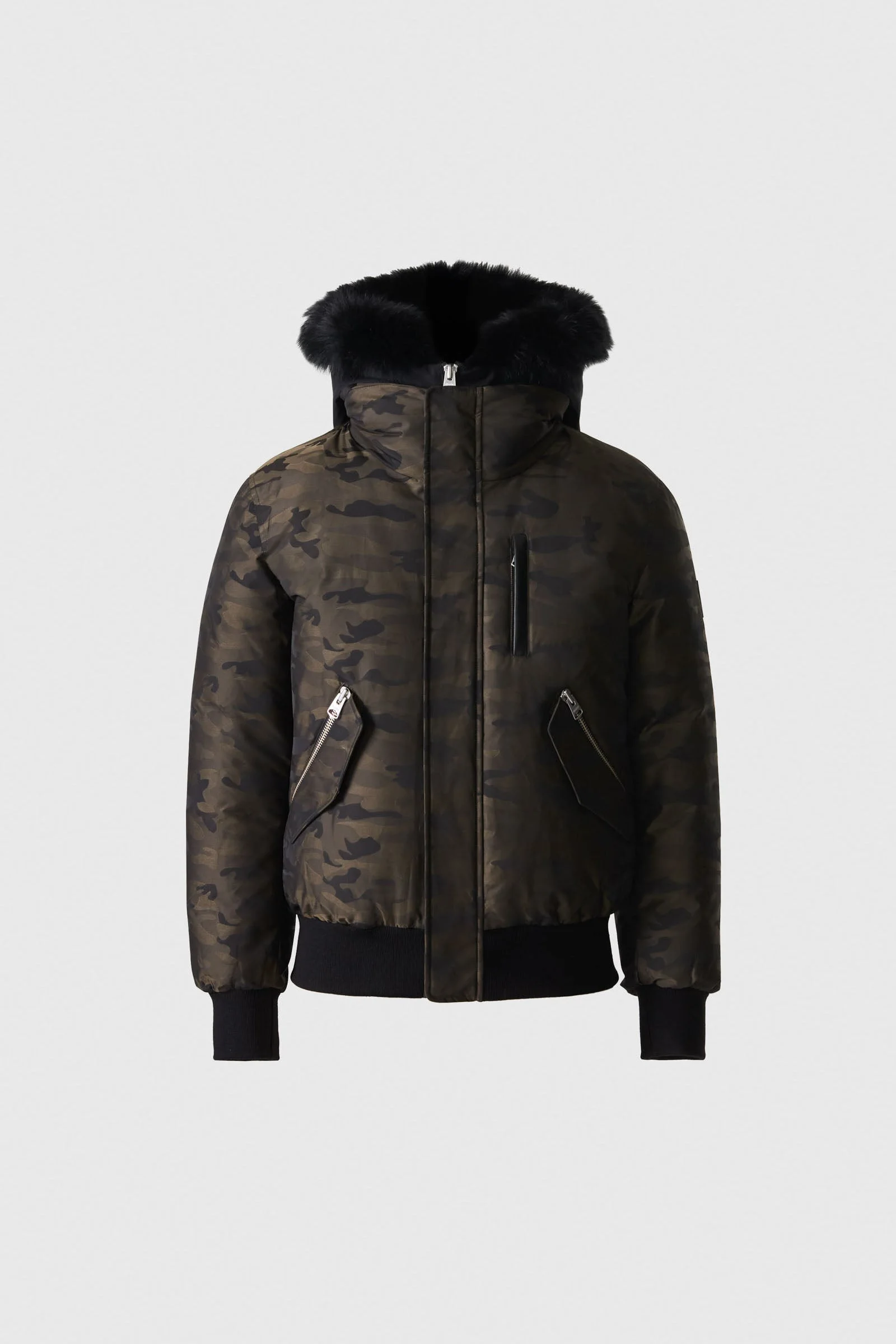 DIXON-JCZ 2-in-1 Camo Down Bomber With Shearling-Lined Hood - 1
