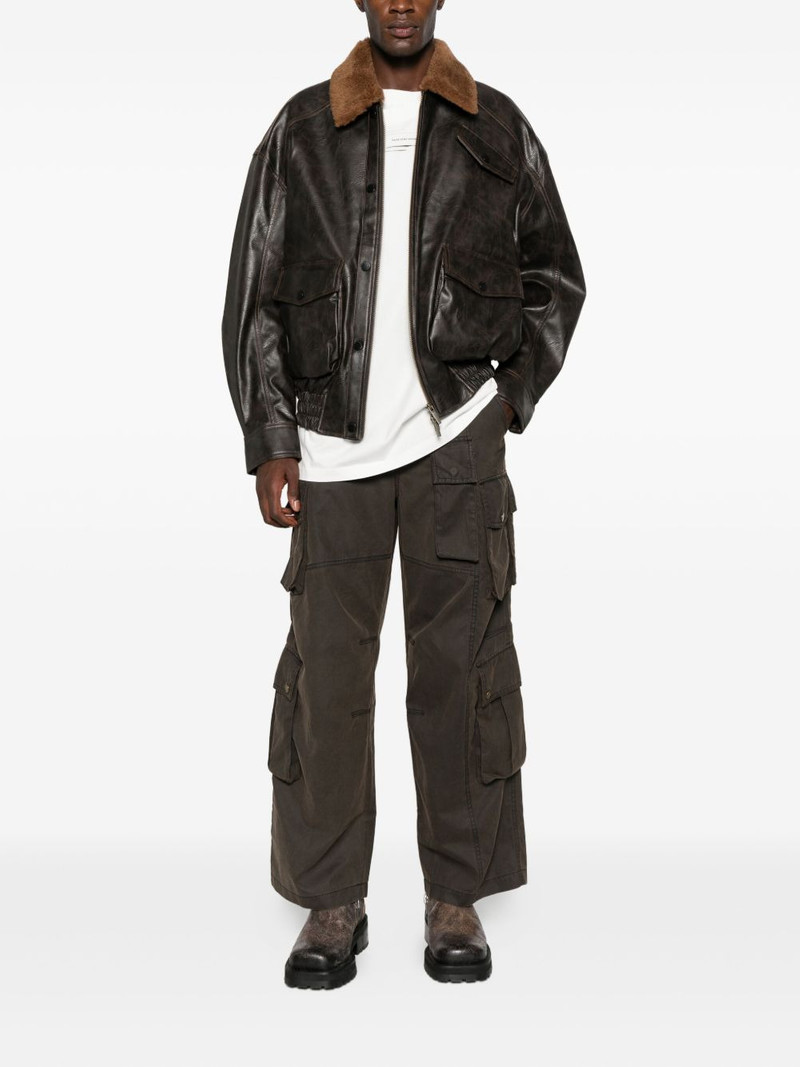 FENG CHEN WANG fur-collar pocketed jacket outlook