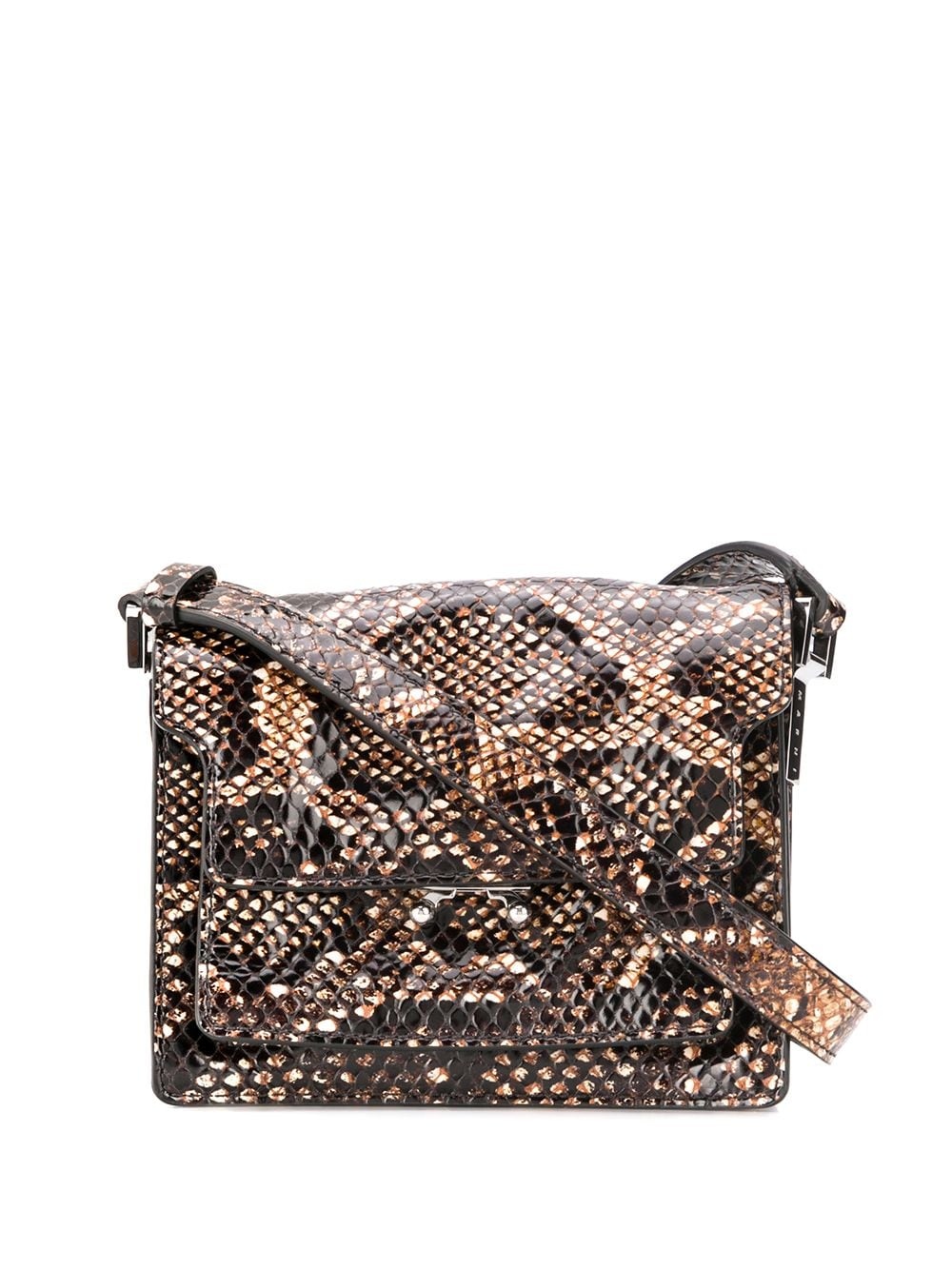 Trunk snakeskin-effect shoulder bag - 1