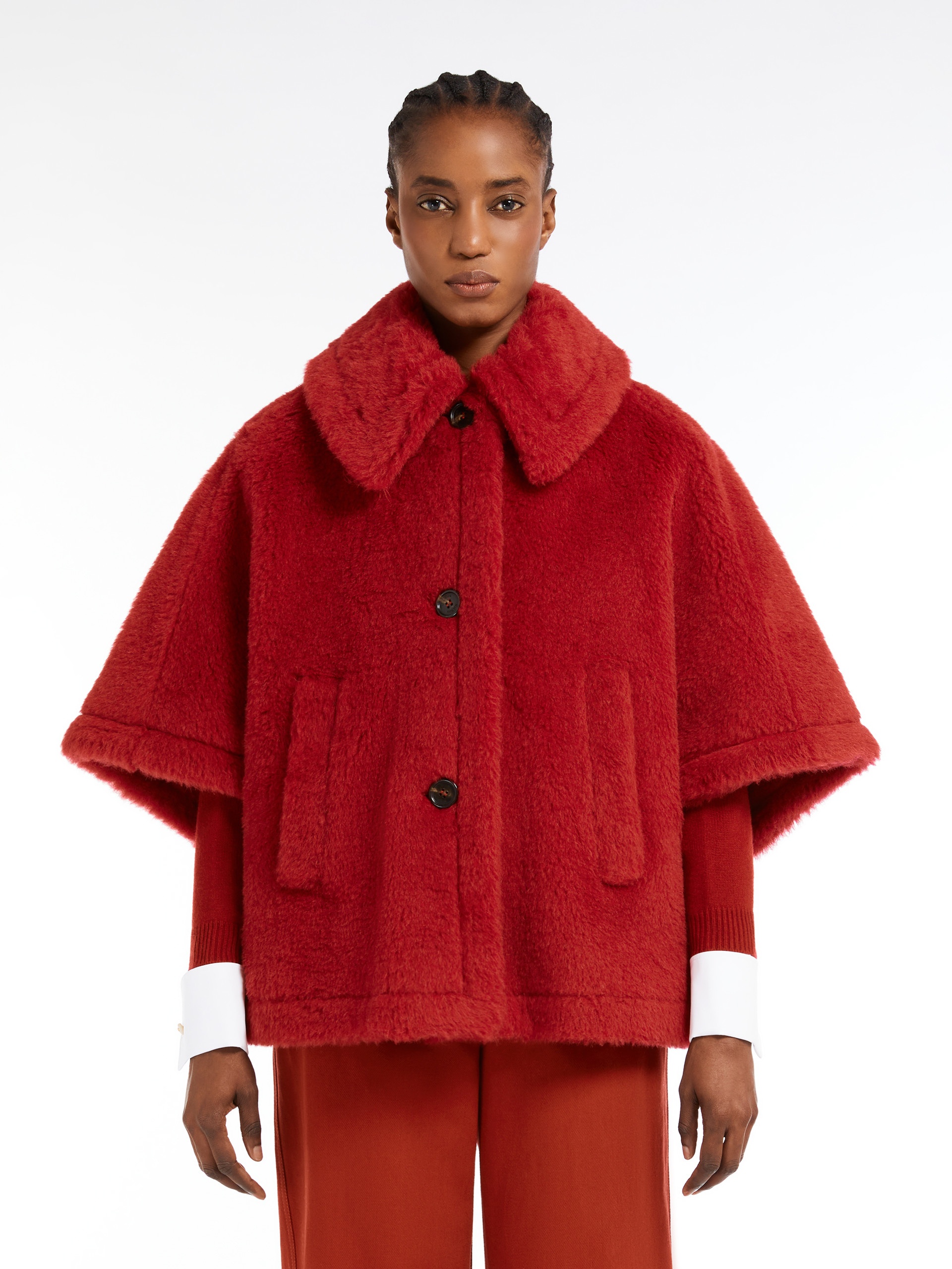 TENEBRE1CNY Teddy fabric cape - 3