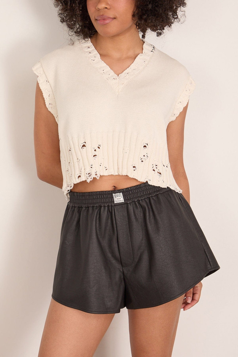 V-Neck Sweater Vest in Lily White 3