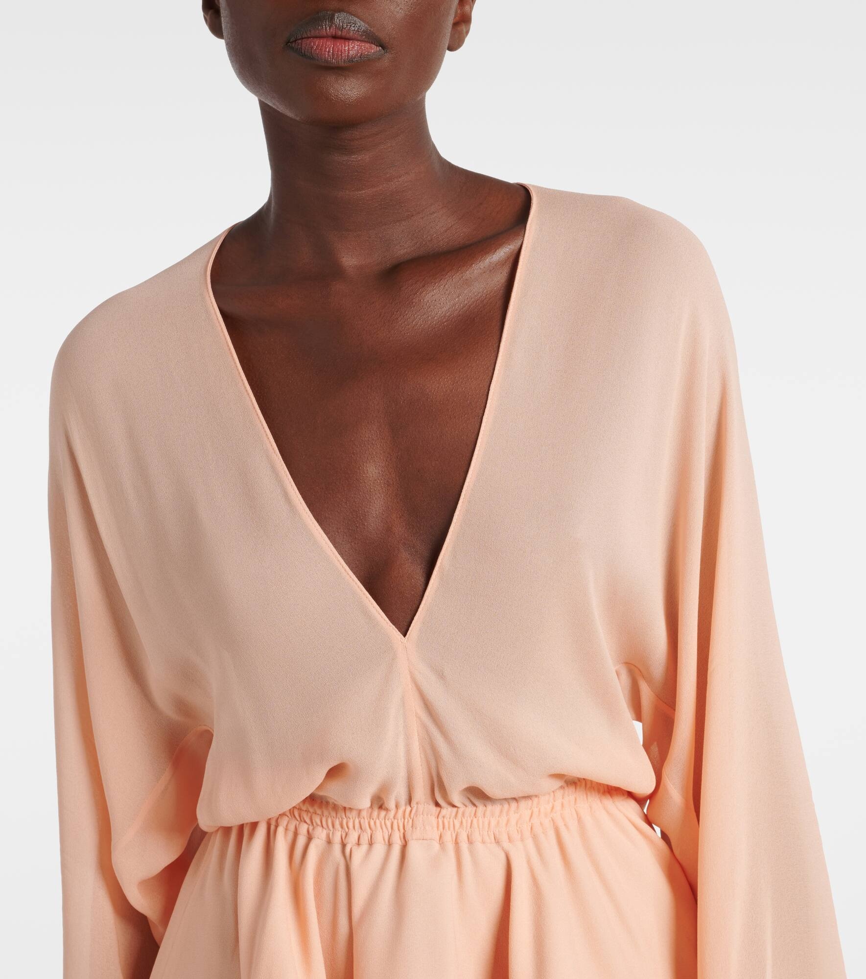 Peplum georgette maxi dress - 4