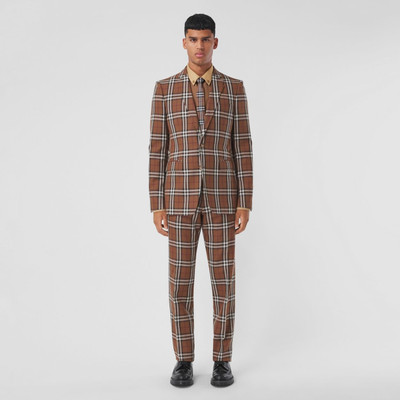 Burberry Check Wool Cropped Tailored Trousers outlook