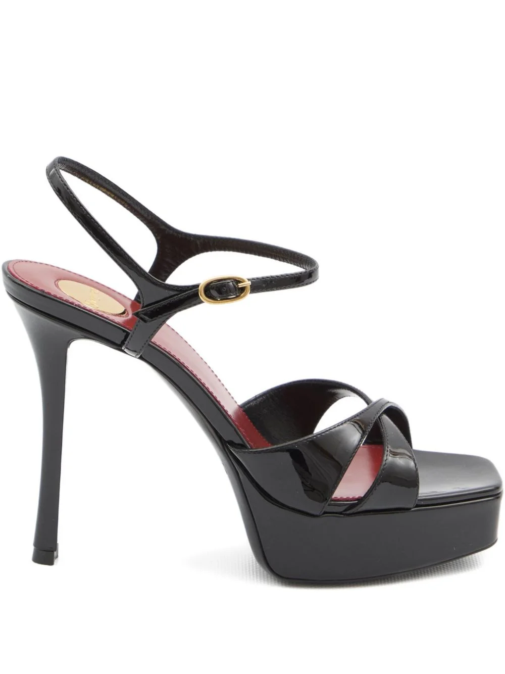 Saint Laurent Women Debbie Patent Leather Sandals - 1