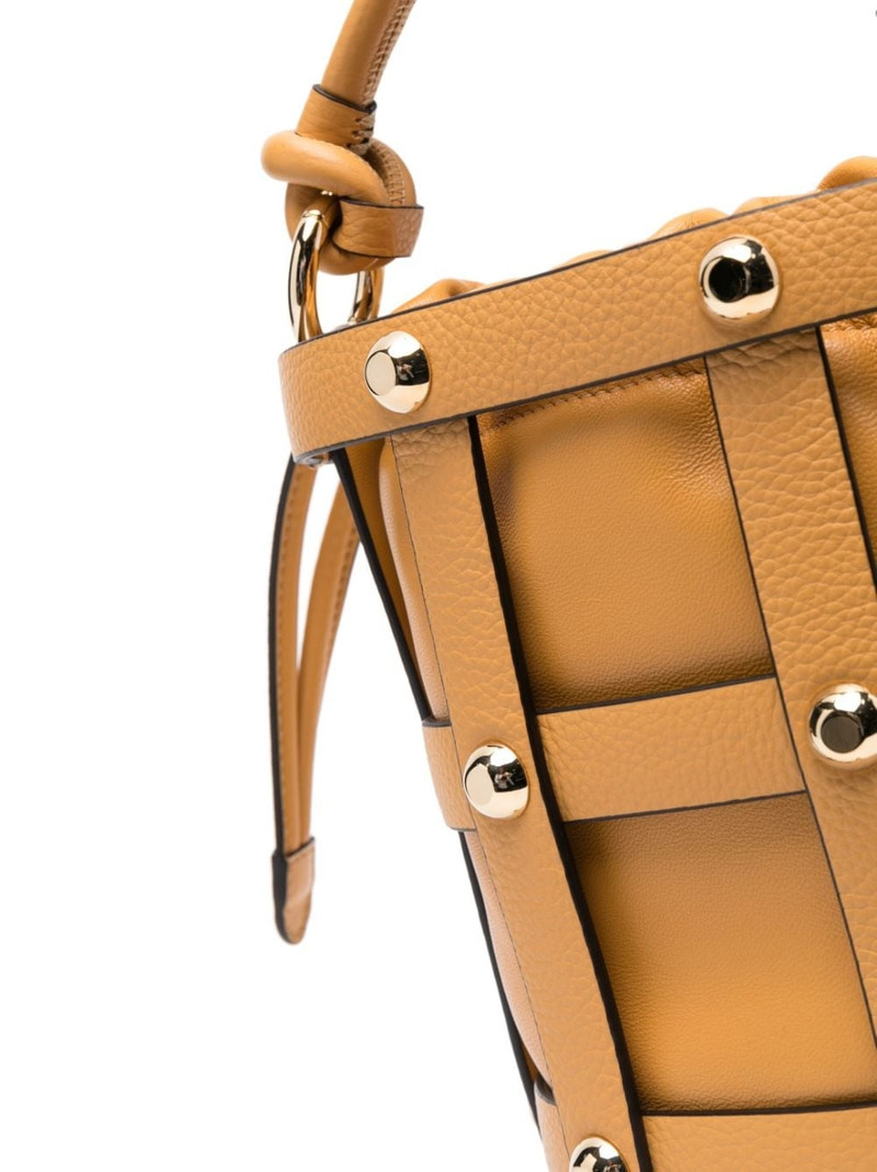 Cage calf-leather bucket bag 4