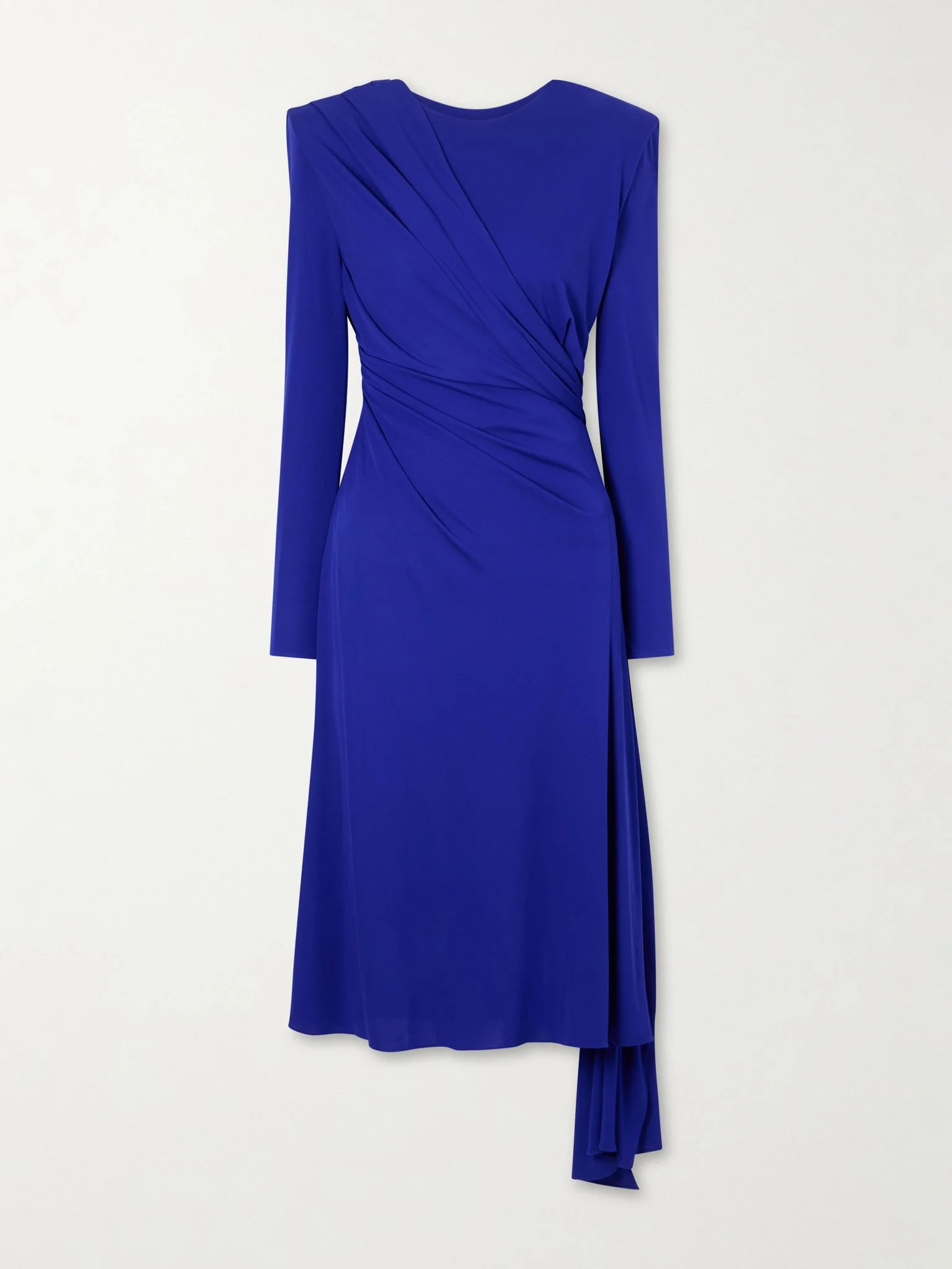 Draped satin midi dress Blue - 1
