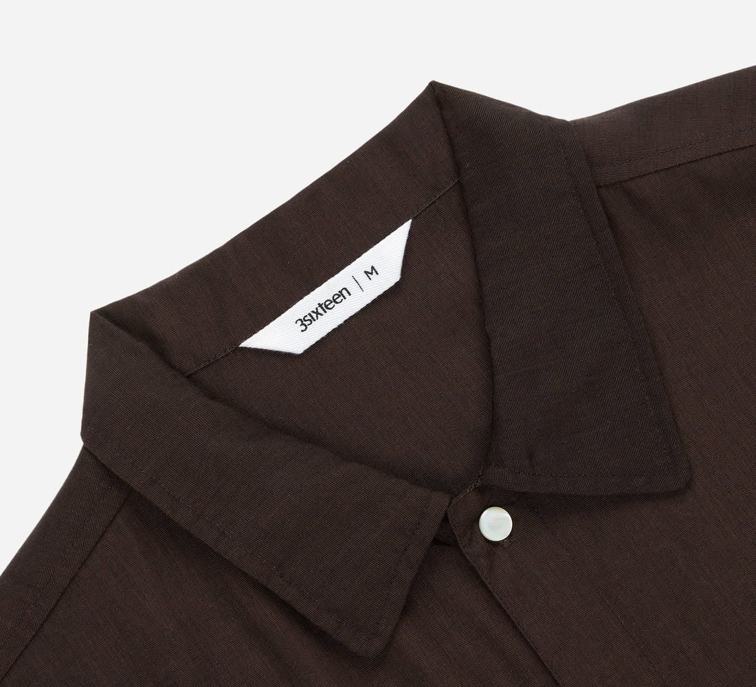Western Overshirt - Tobacco Wool/Lyocell - 3