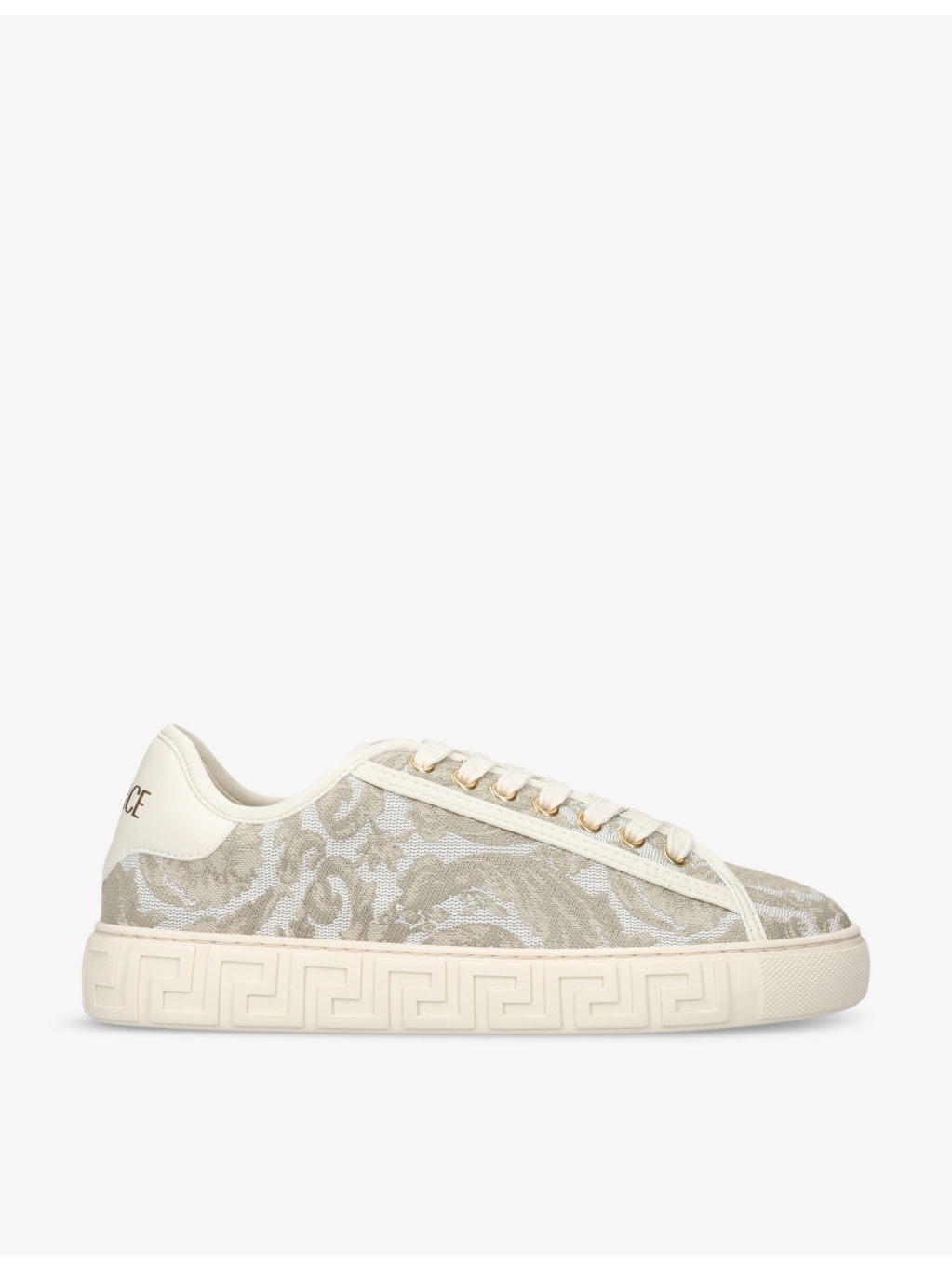 Baroque graphic-pattern canvas low-top trainers - 1