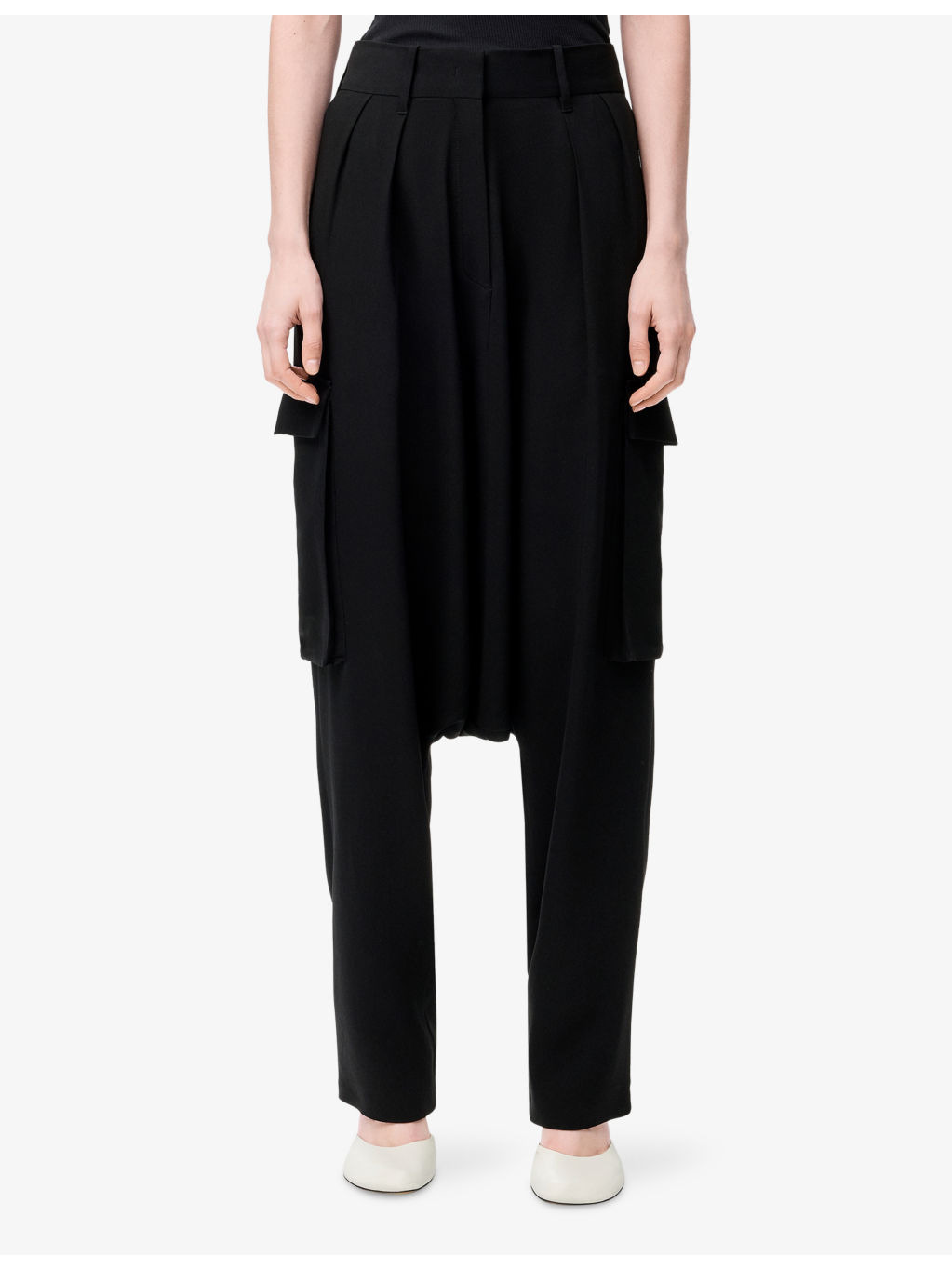 Drop-Crotch Woven Trousers - 3