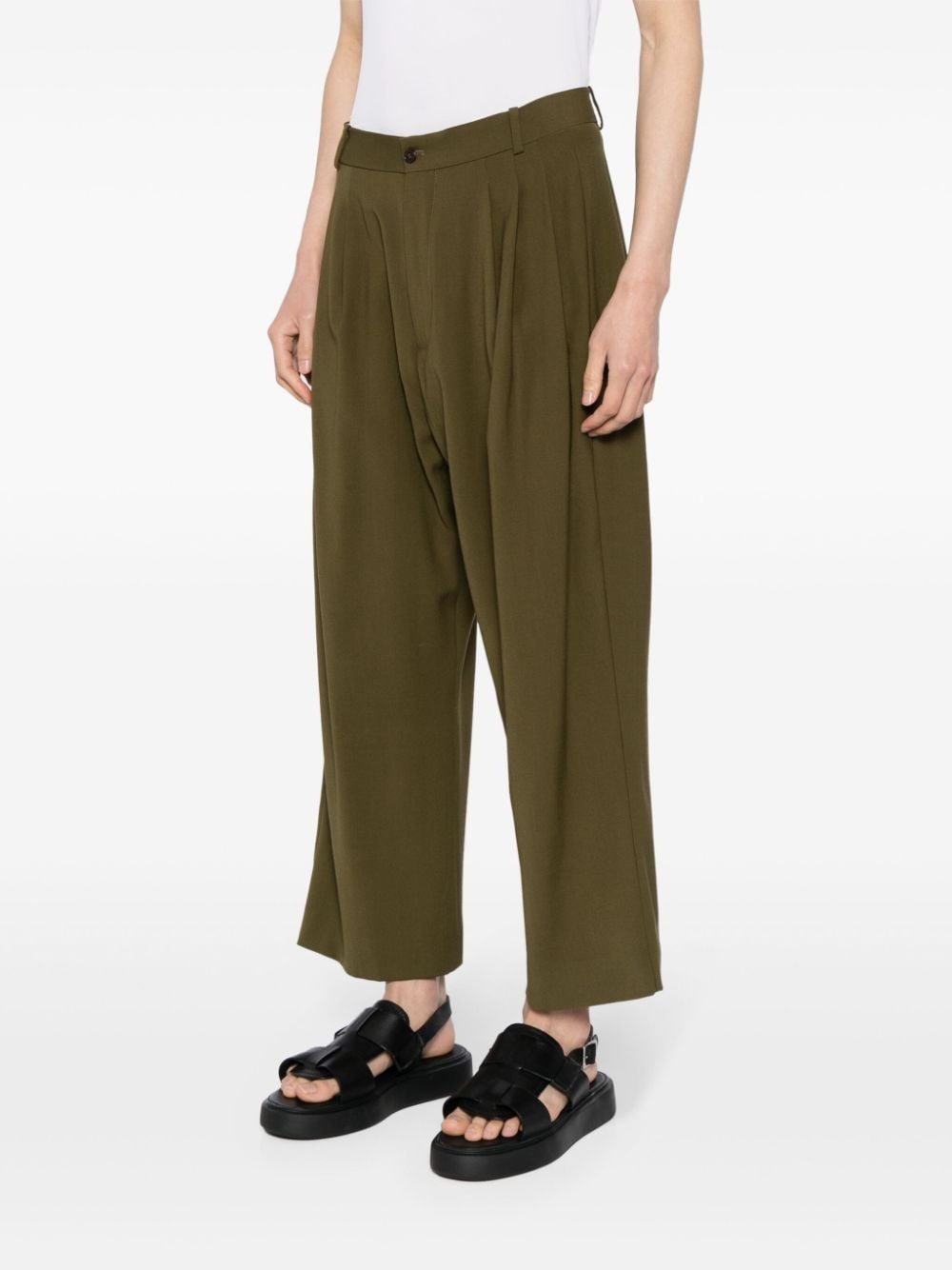 pleated cropped trousers - 3