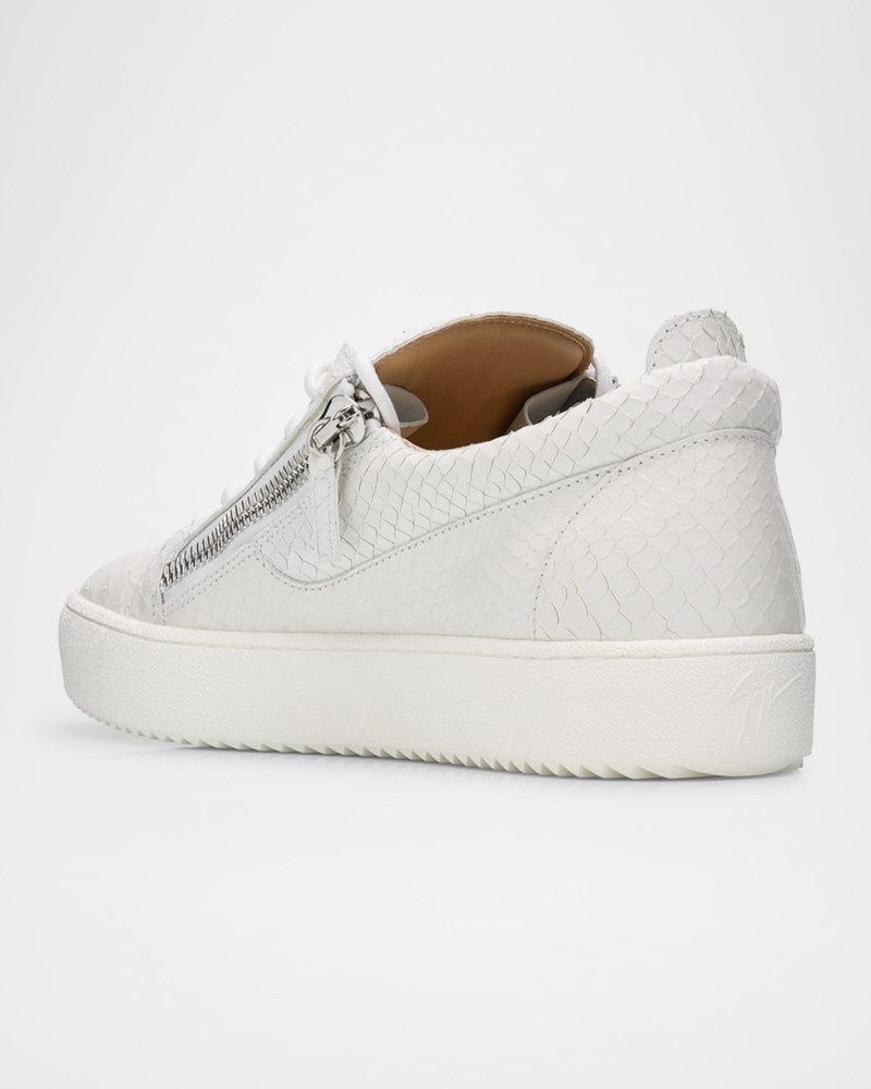 Giuseppe Zanotti Men's Frankie Snake-Effect Leather Double-Zip Sneakers outlook