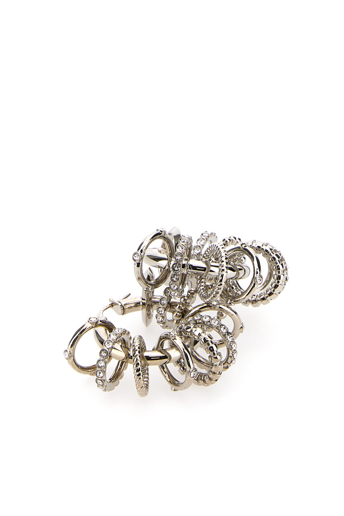 Silver metal Multi Ring earrings - 2