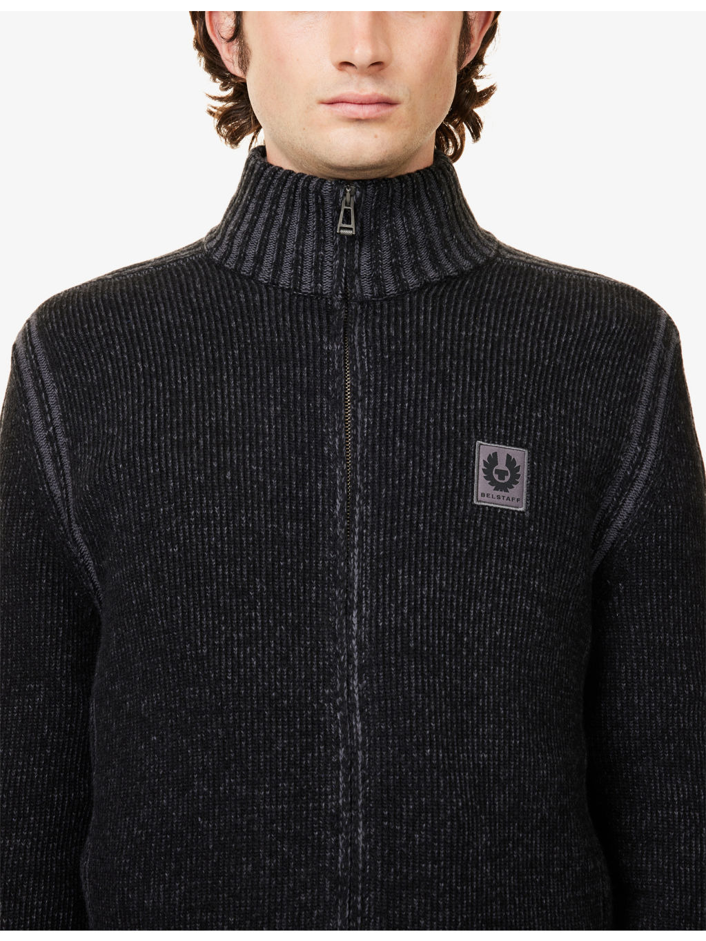Logo-Patch Ribbed Wool Cardigan - 5