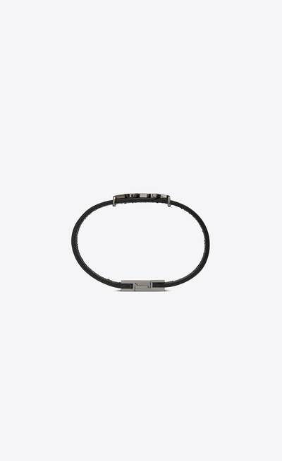 SAINT LAURENT opyum bracelet in smooth leather and metal outlook