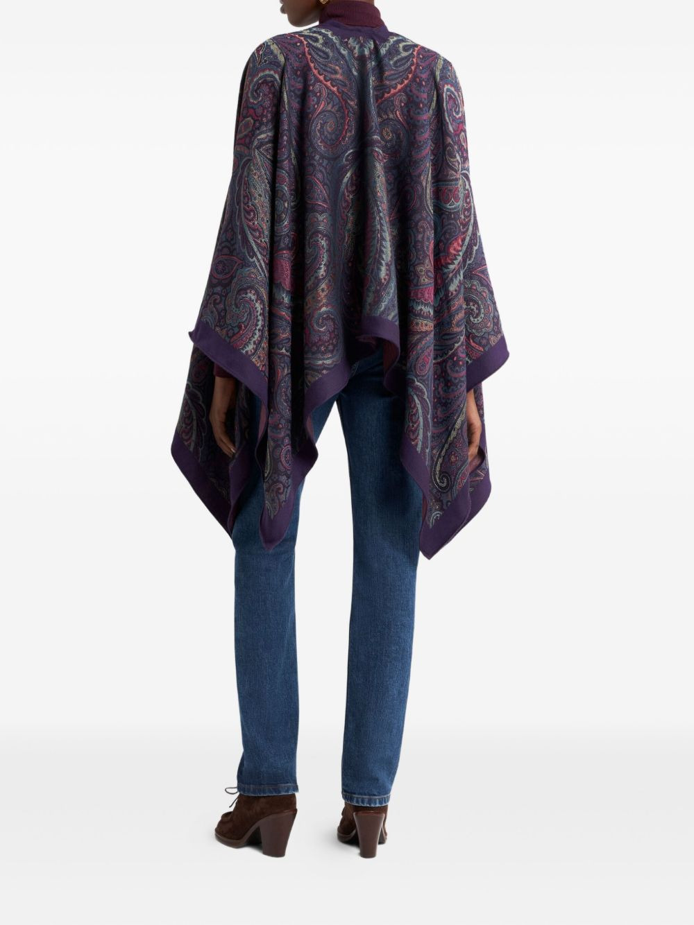 paisley open-front cape - 3