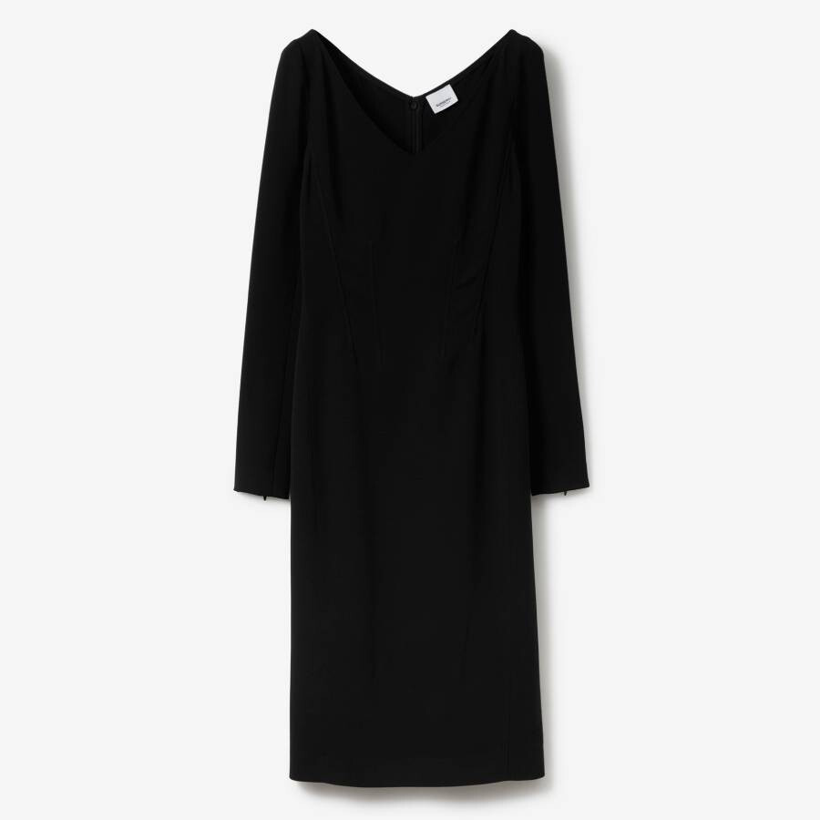 Burberry Long-Sleeve Stretch Viscose Cady Dress - 5
