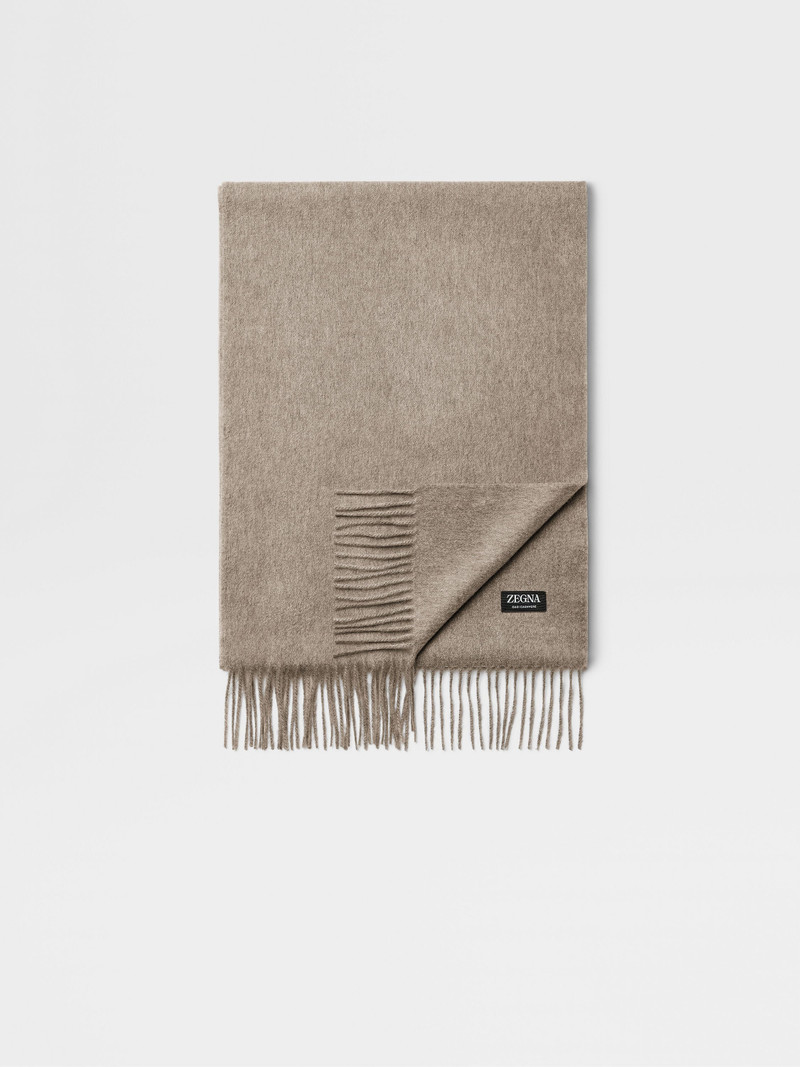 BEIGE OASI CASHMERE SCARF - 1