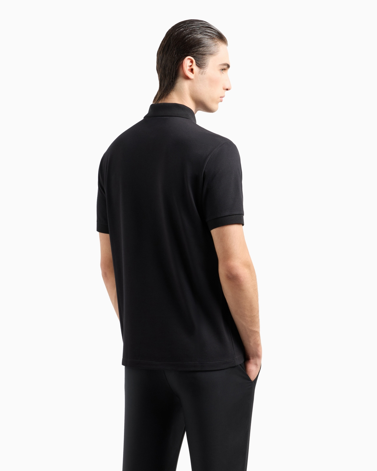 Stretch cotton piqué polo shirt - 3