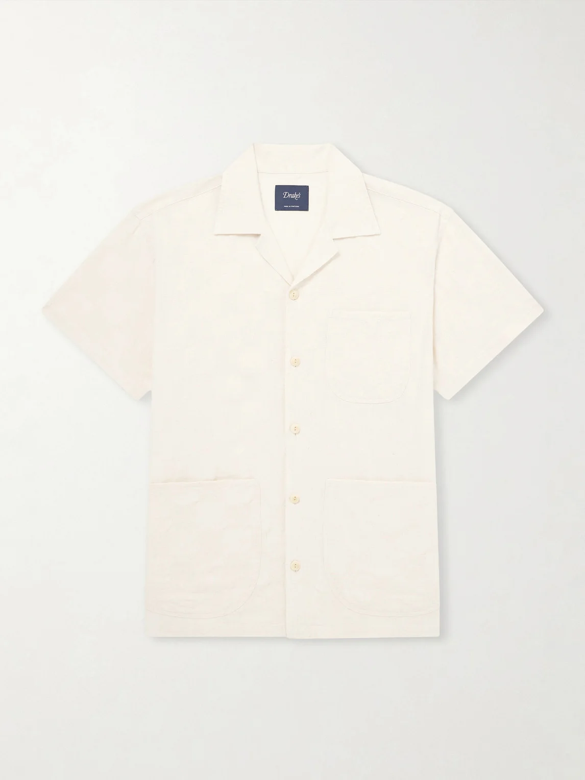 Camp-Collar Linen Shirt - 1