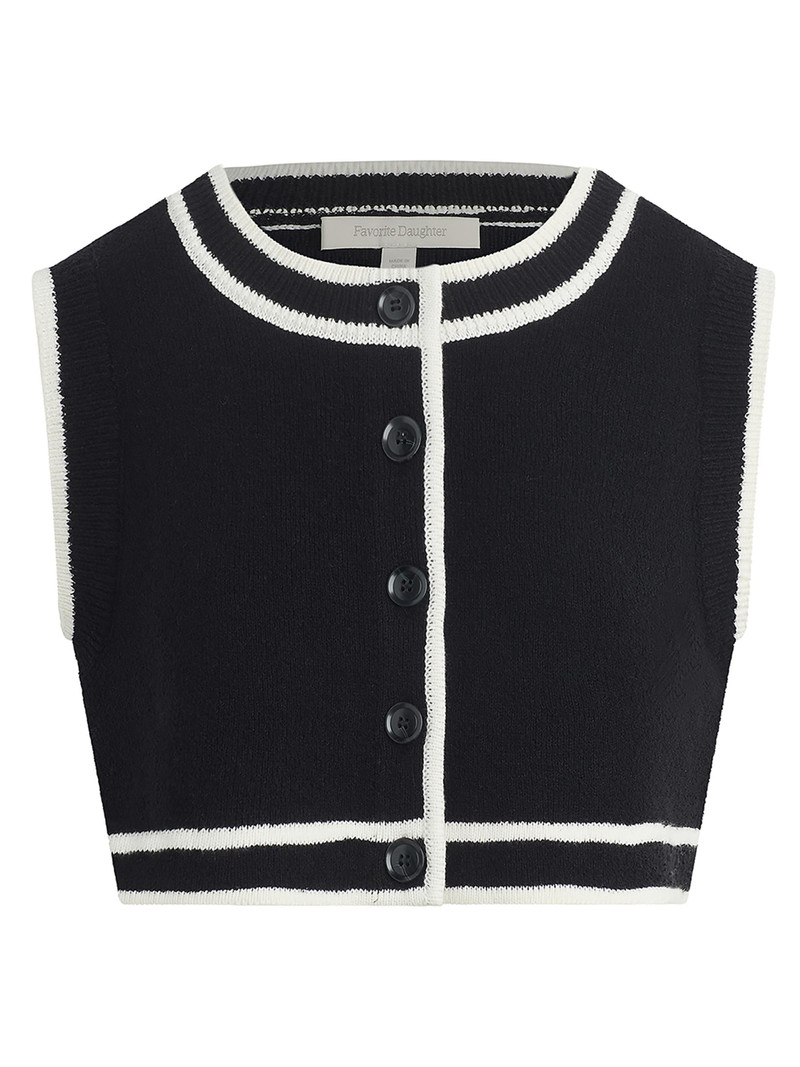 Women's Meredith Stretch-Cotton Top - Black 1