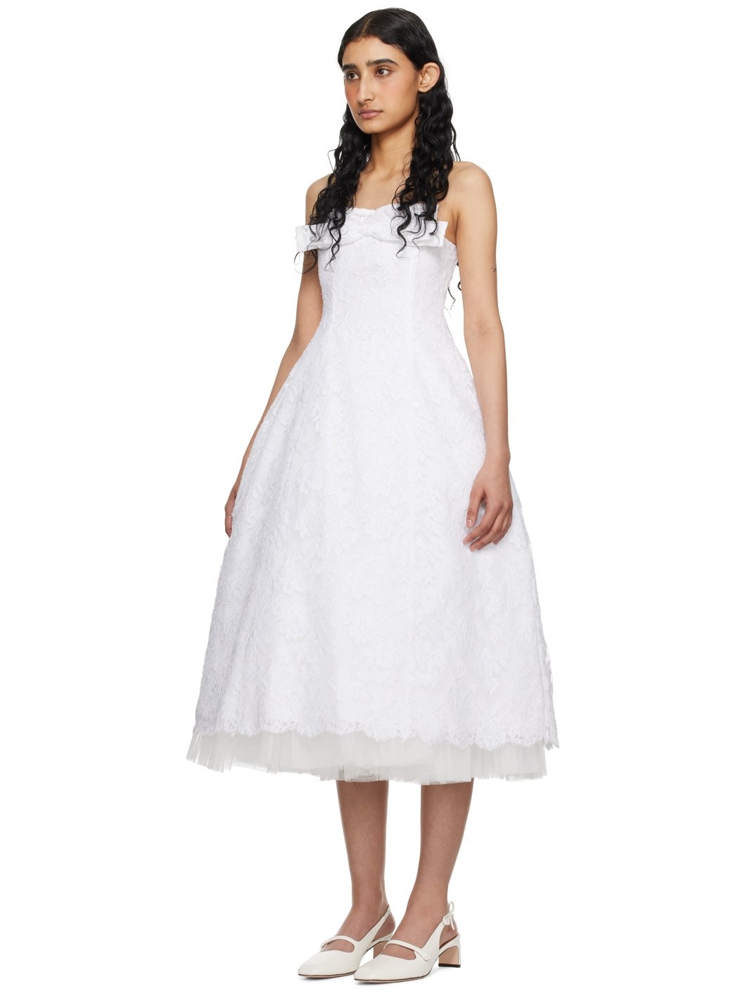 ★LUVISTRUE★BASIC ILOVEU HOOD LAYERED DRESS(WHITE)★正規品 Sarah Louise - Girls White Ruffle Dress | Childrensalon
