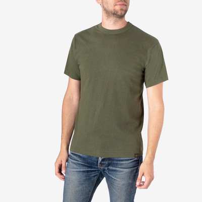 Iron Heart IHT-1610L-OLV 6.5oz Loopwheel Crew Neck T-Shirt with longer body - Olive outlook
