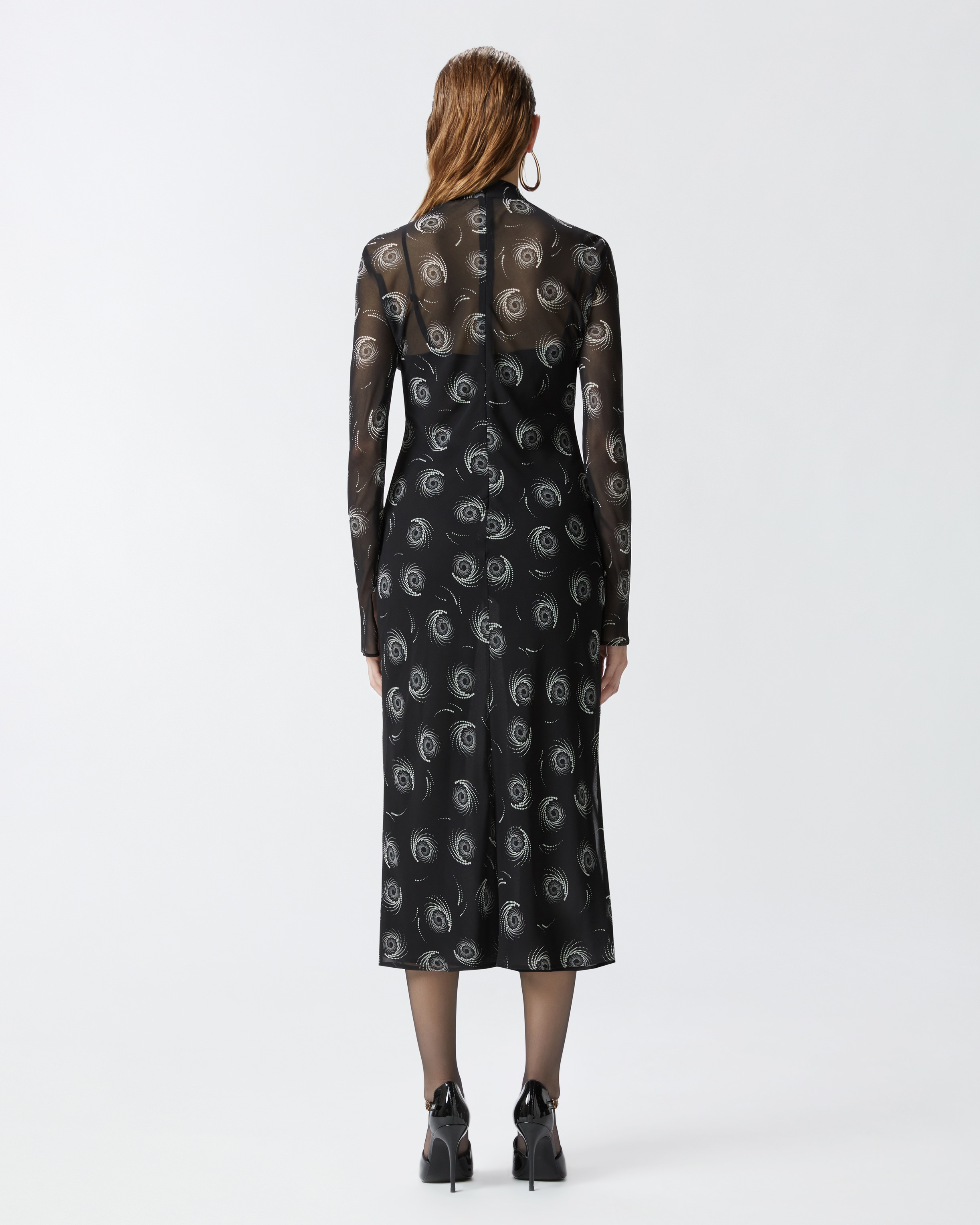 SWIRL-PRINT GEORGETTE MIDI DRESS - 4