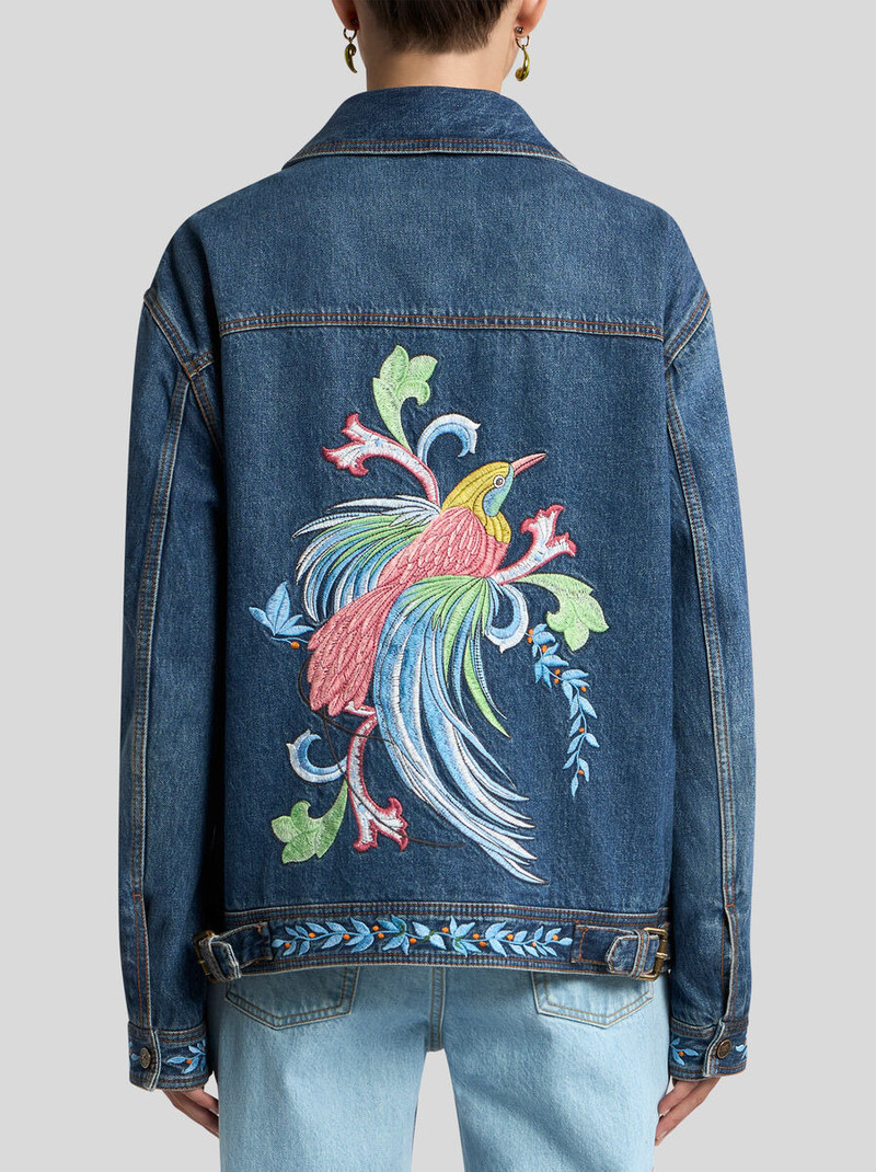 DENIM JACKET WITH EMBROIDERY AND ZIP 4
