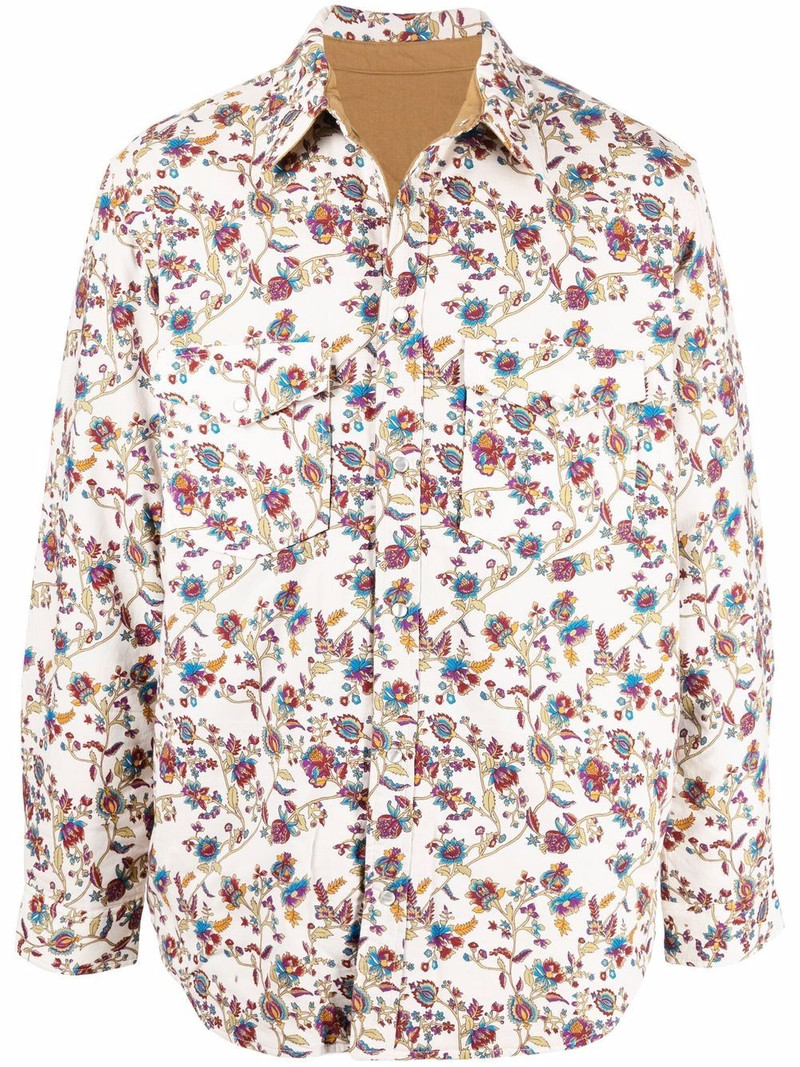 floral-print cotton shirt jacket 1