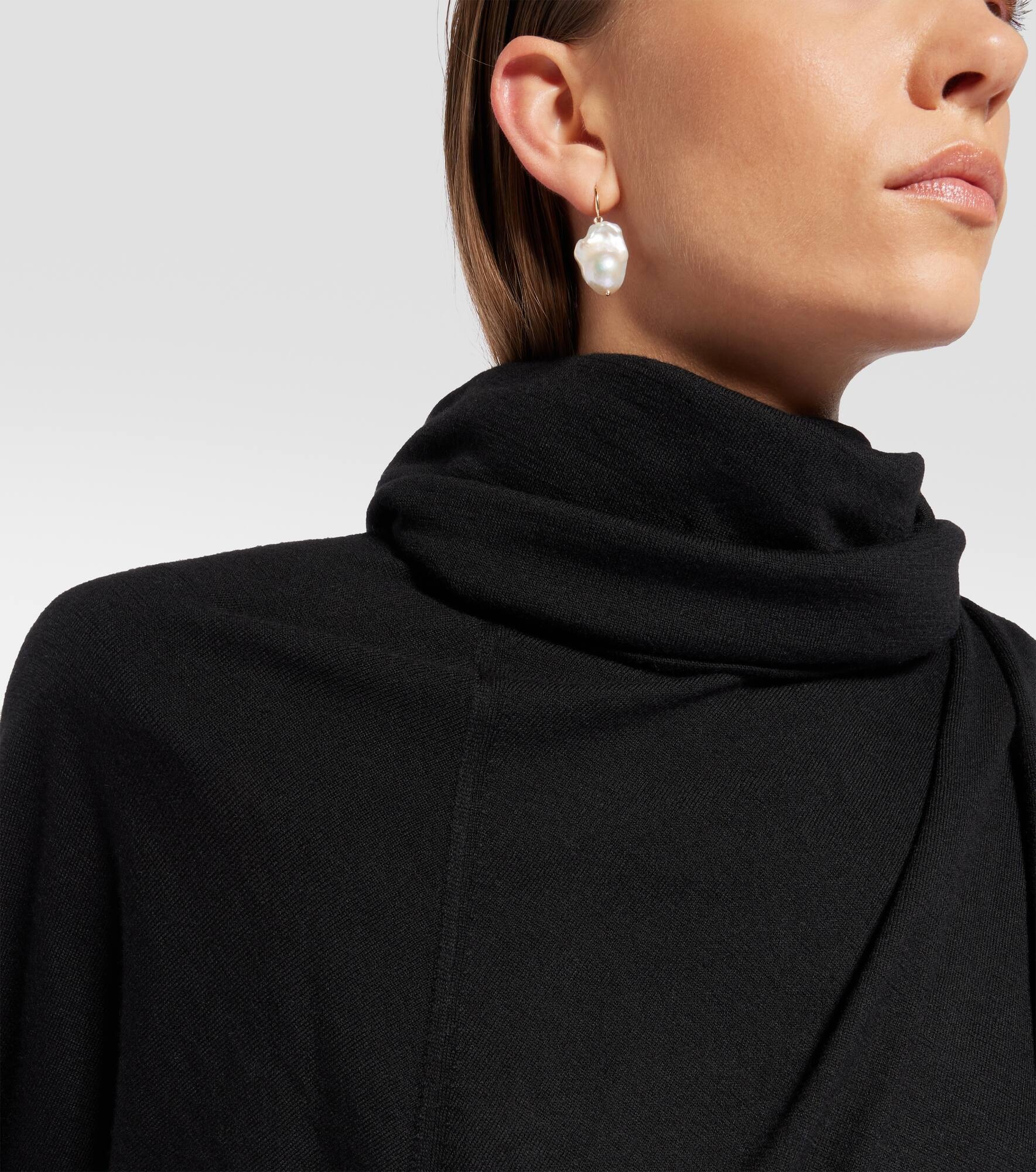 14kt gold drop earrings with baroque pearls - 5