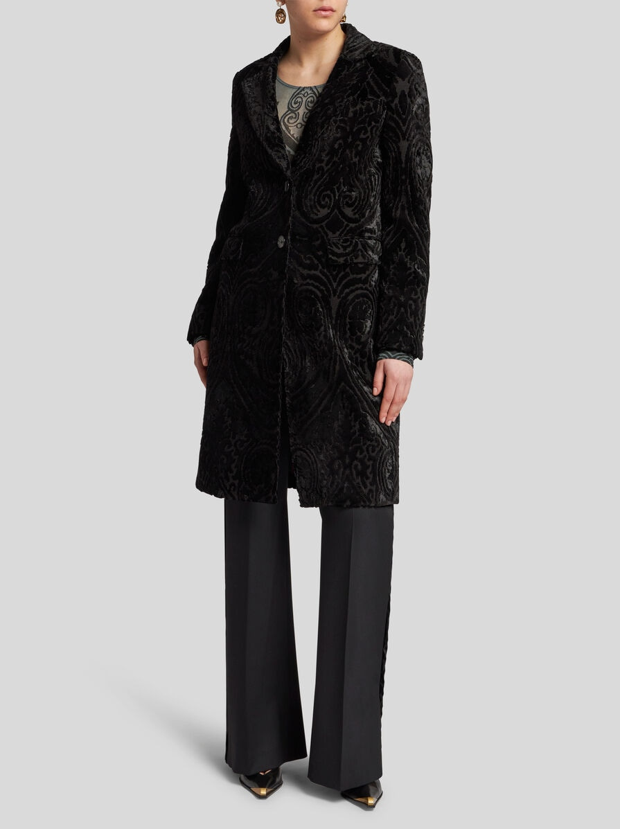 VELVET JACQUARD COAT - 4